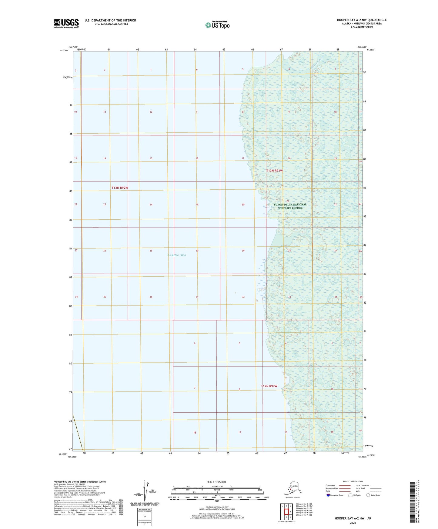 Hooper Bay A-2 NW Alaska US Topo Map Image