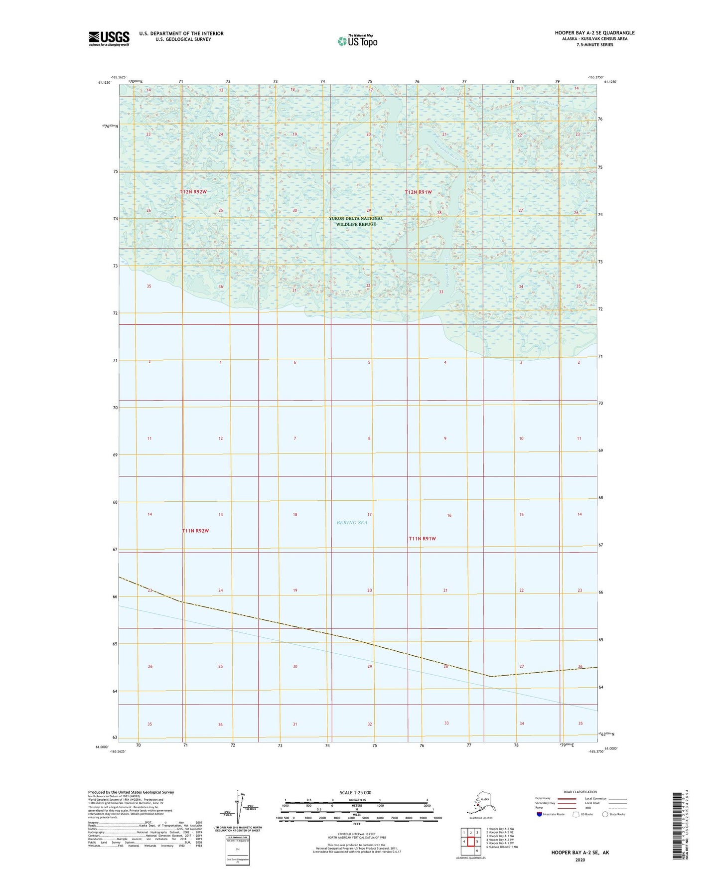 Hooper Bay A-2 SE Alaska US Topo Map Image