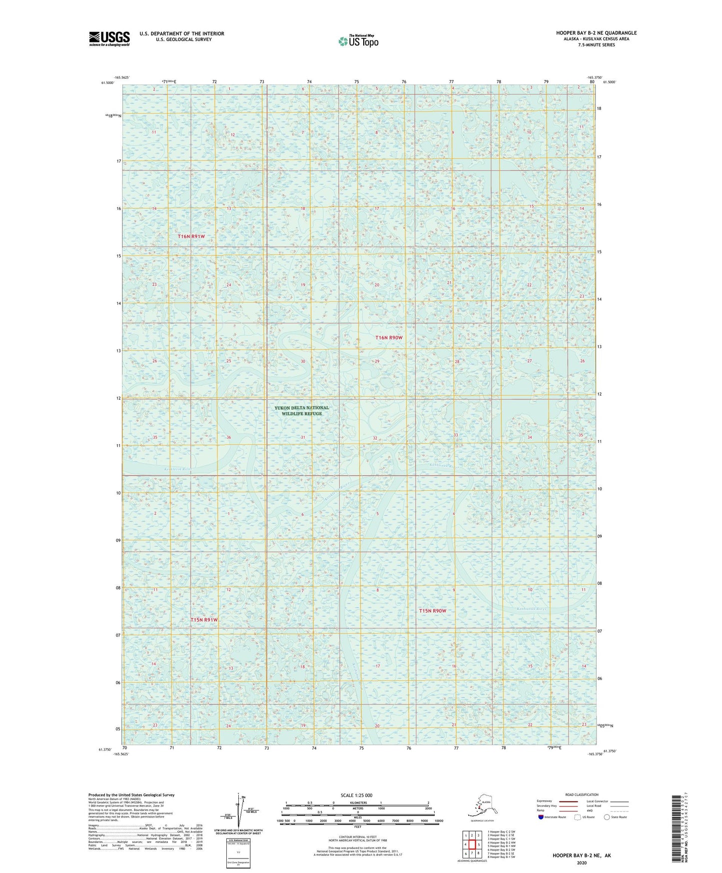 Hooper Bay B-2 NE Alaska US Topo Map Image