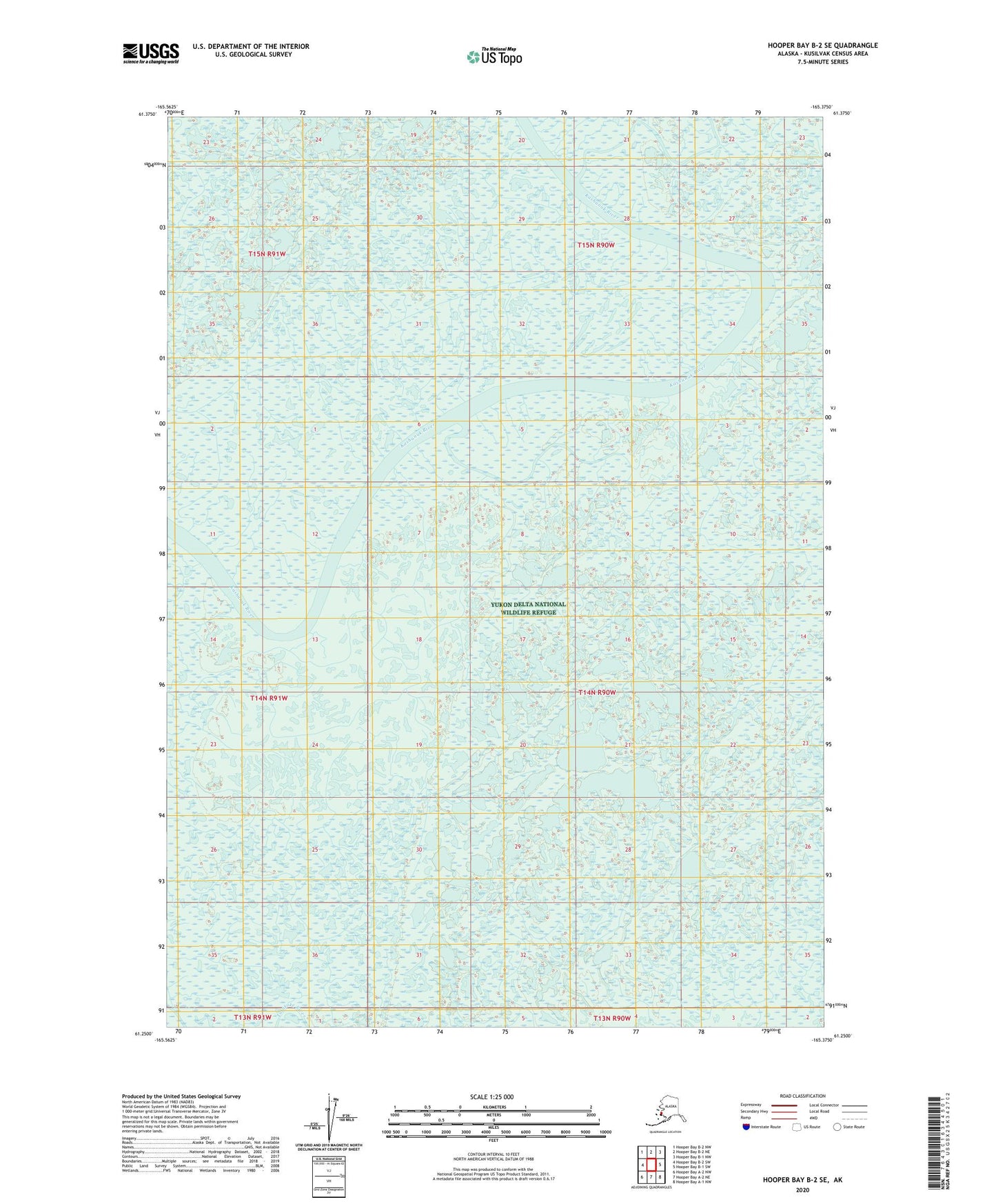 Hooper Bay B-2 SE Alaska US Topo Map Image