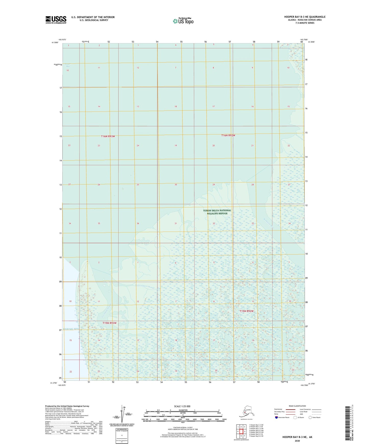 Hooper Bay B-3 NE Alaska US Topo Map Image
