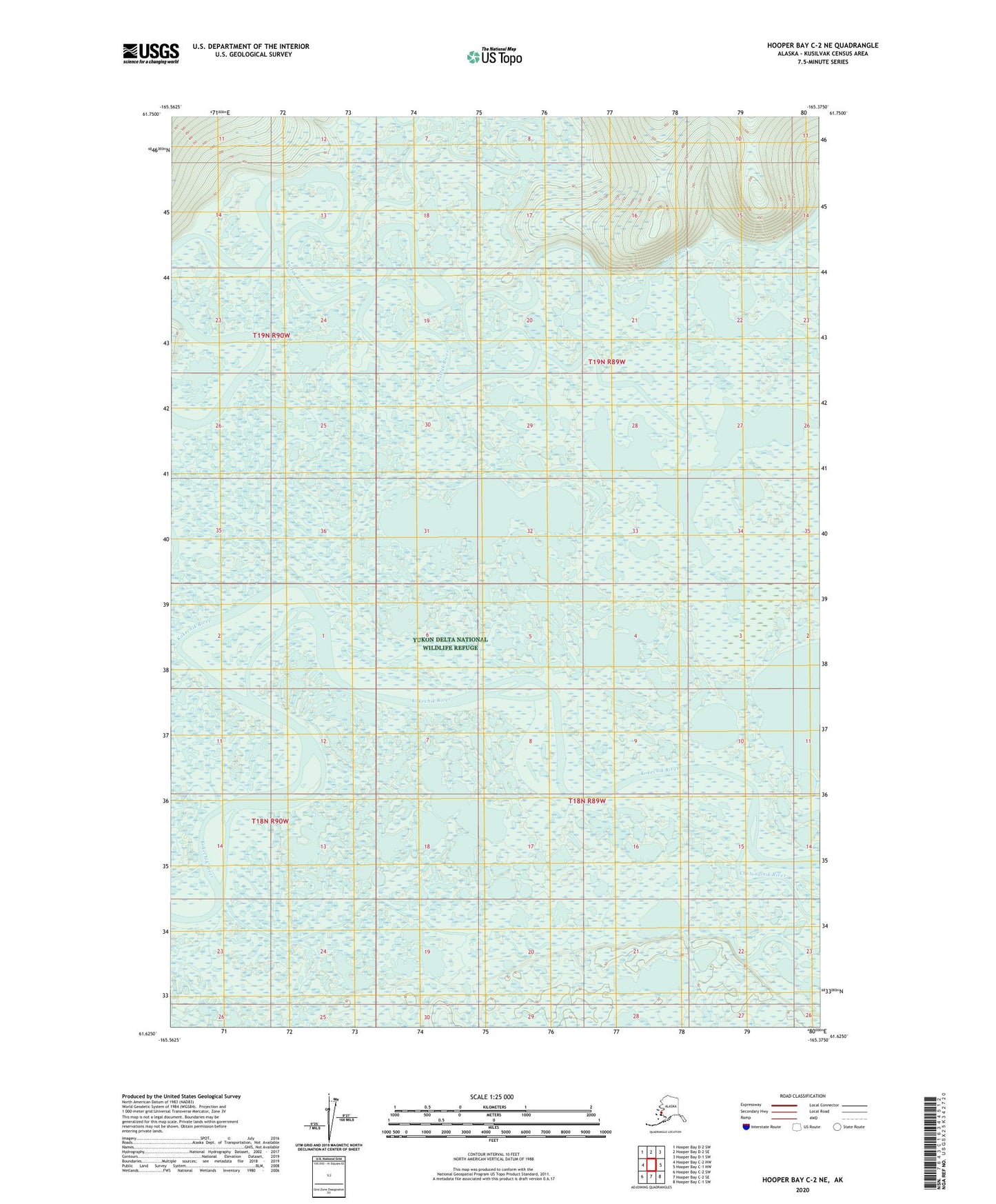 Hooper Bay C-2 NE Alaska US Topo Map Image