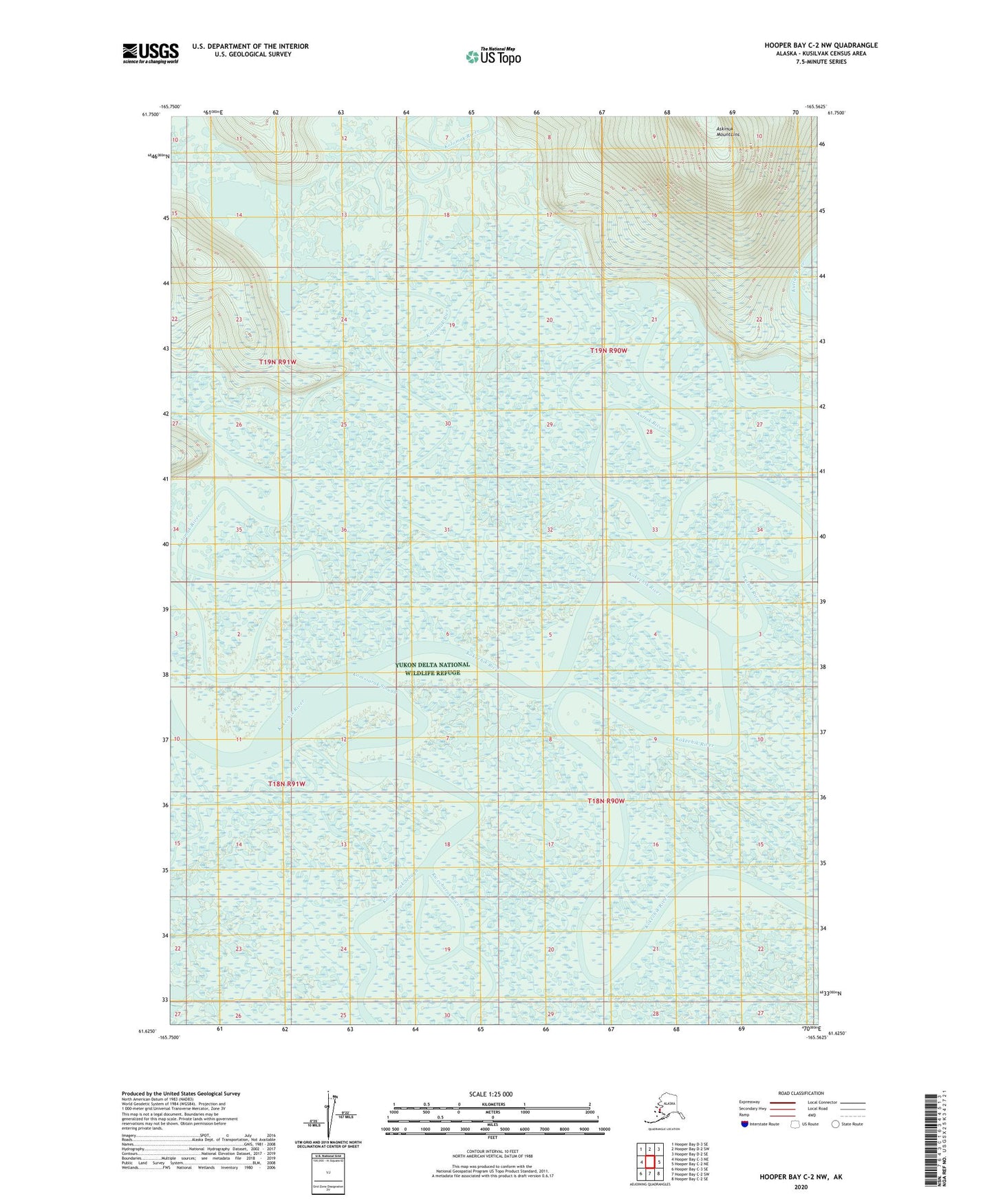 Hooper Bay C-2 NW Alaska US Topo Map Image