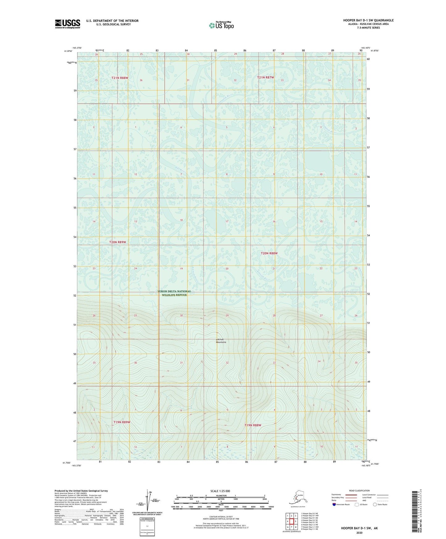 Hooper Bay D-1 SW Alaska US Topo Map Image