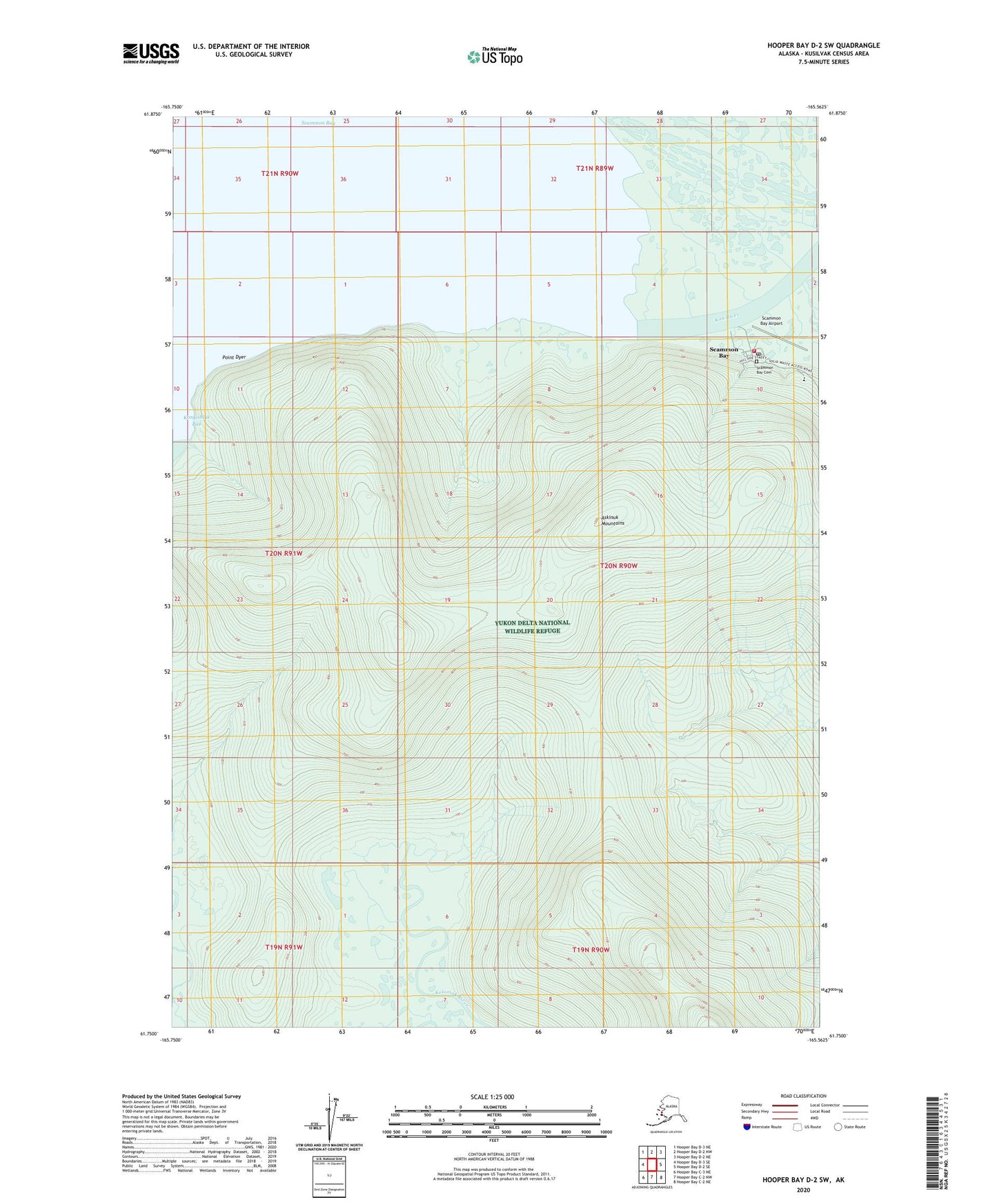 Hooper Bay D-2 SW Alaska US Topo Map Image
