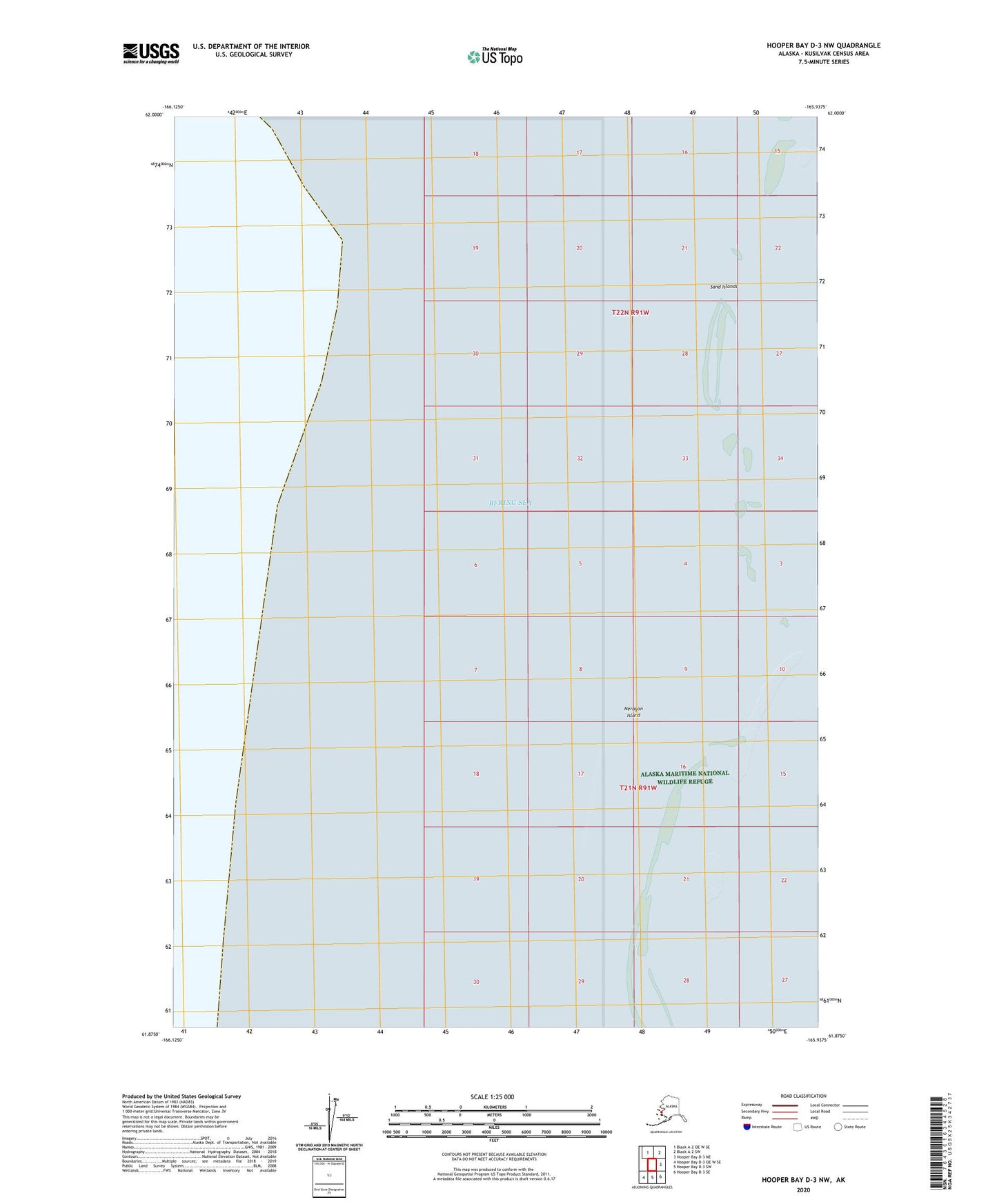 Hooper Bay D-3 NW Alaska US Topo Map Image