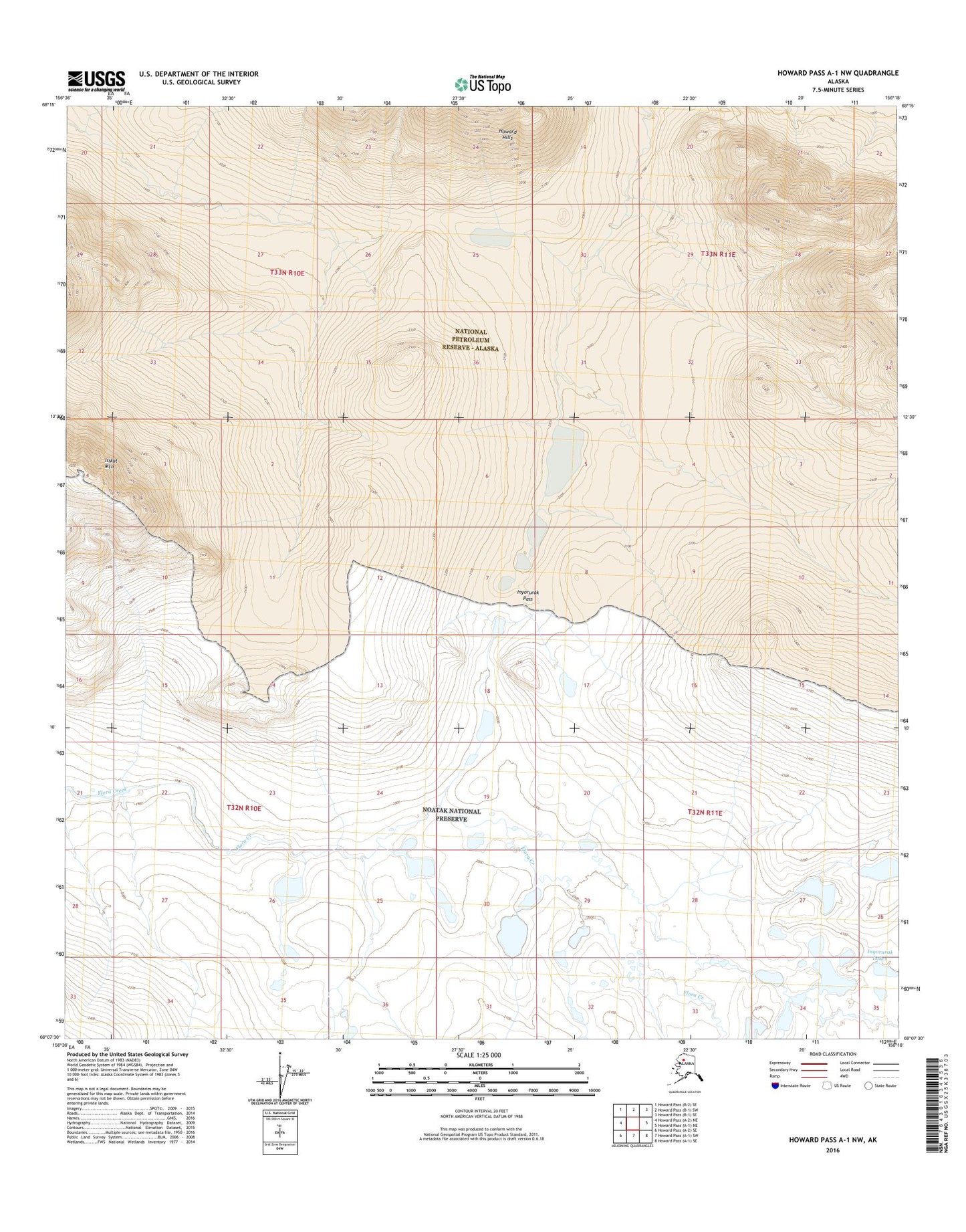 Howard Pass A-1 NW Alaska US Topo Map Image