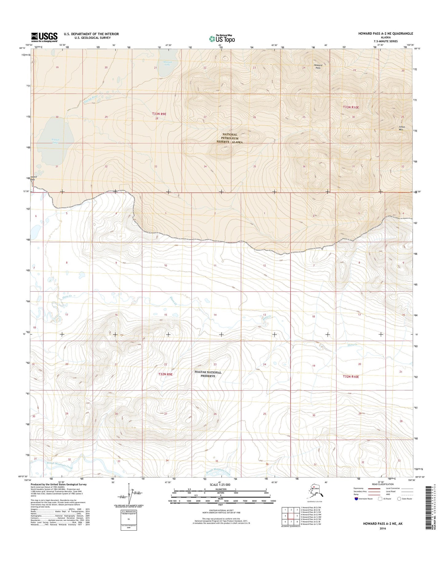 Howard Pass A-2 NE Alaska US Topo Map Image