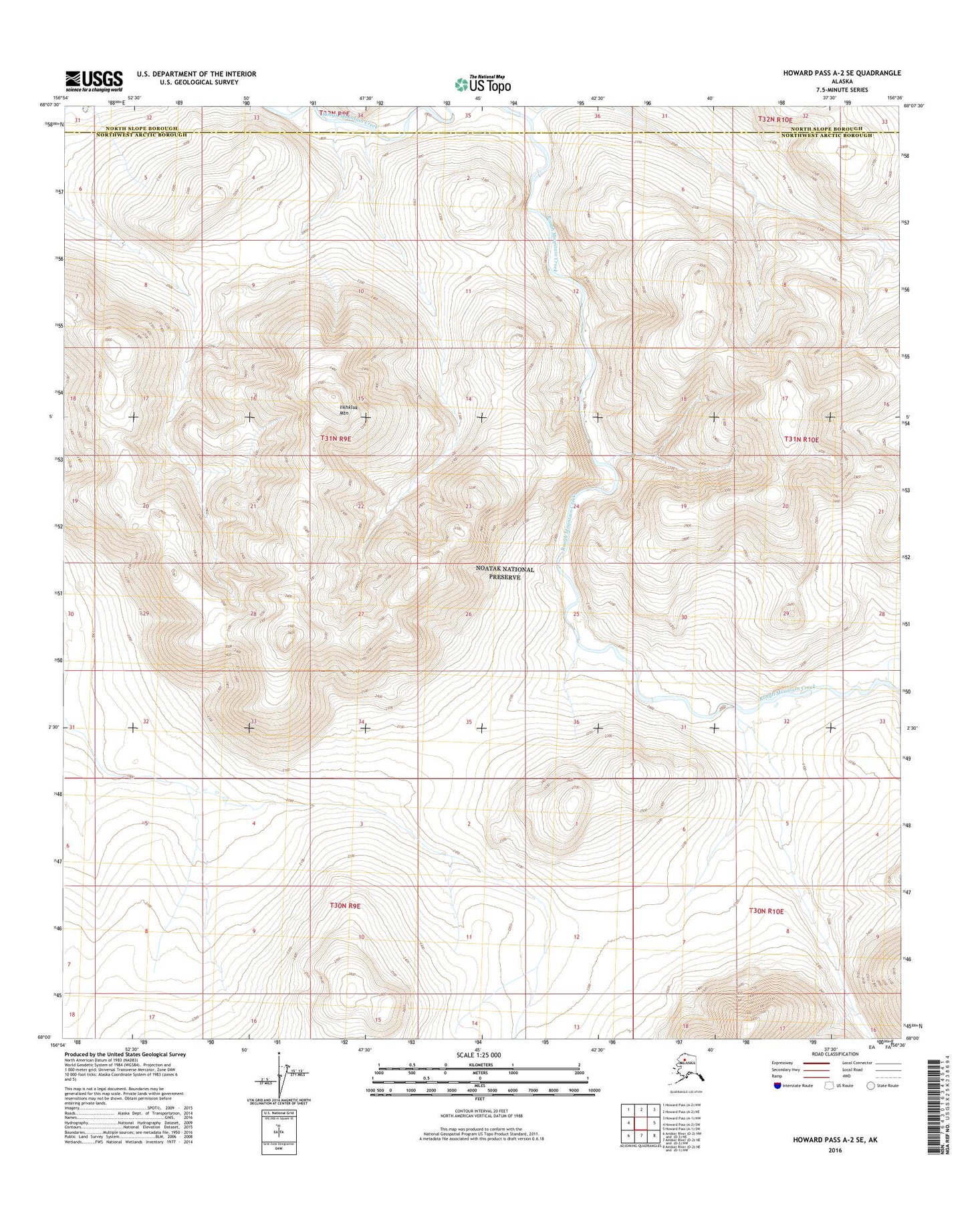 Howard Pass A-2 SE Alaska US Topo Map Image