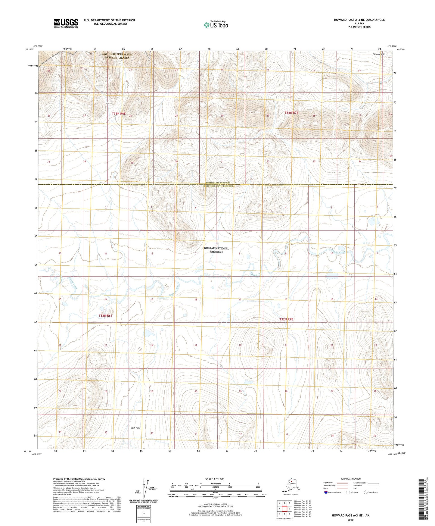 Howard Pass A-3 NE Alaska US Topo Map Image