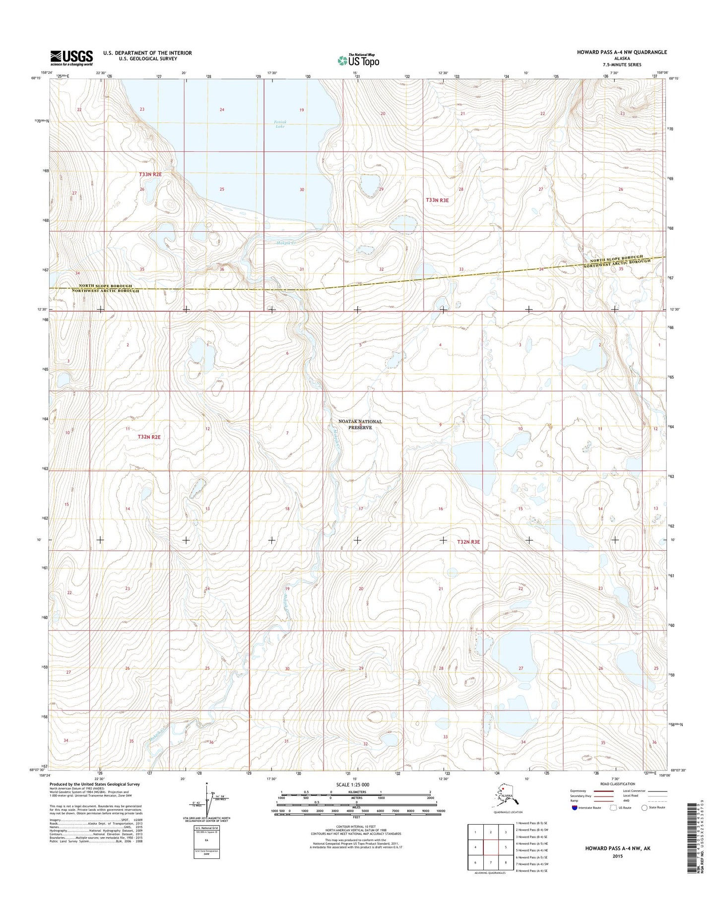 Howard Pass A-4 NW Alaska US Topo Map Image