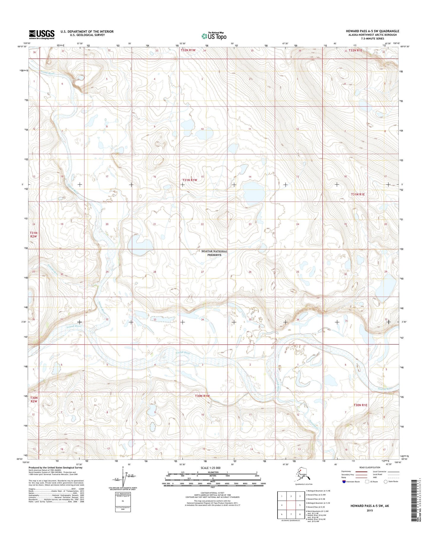 Howard Pass A-5 SW Alaska US Topo Map Image