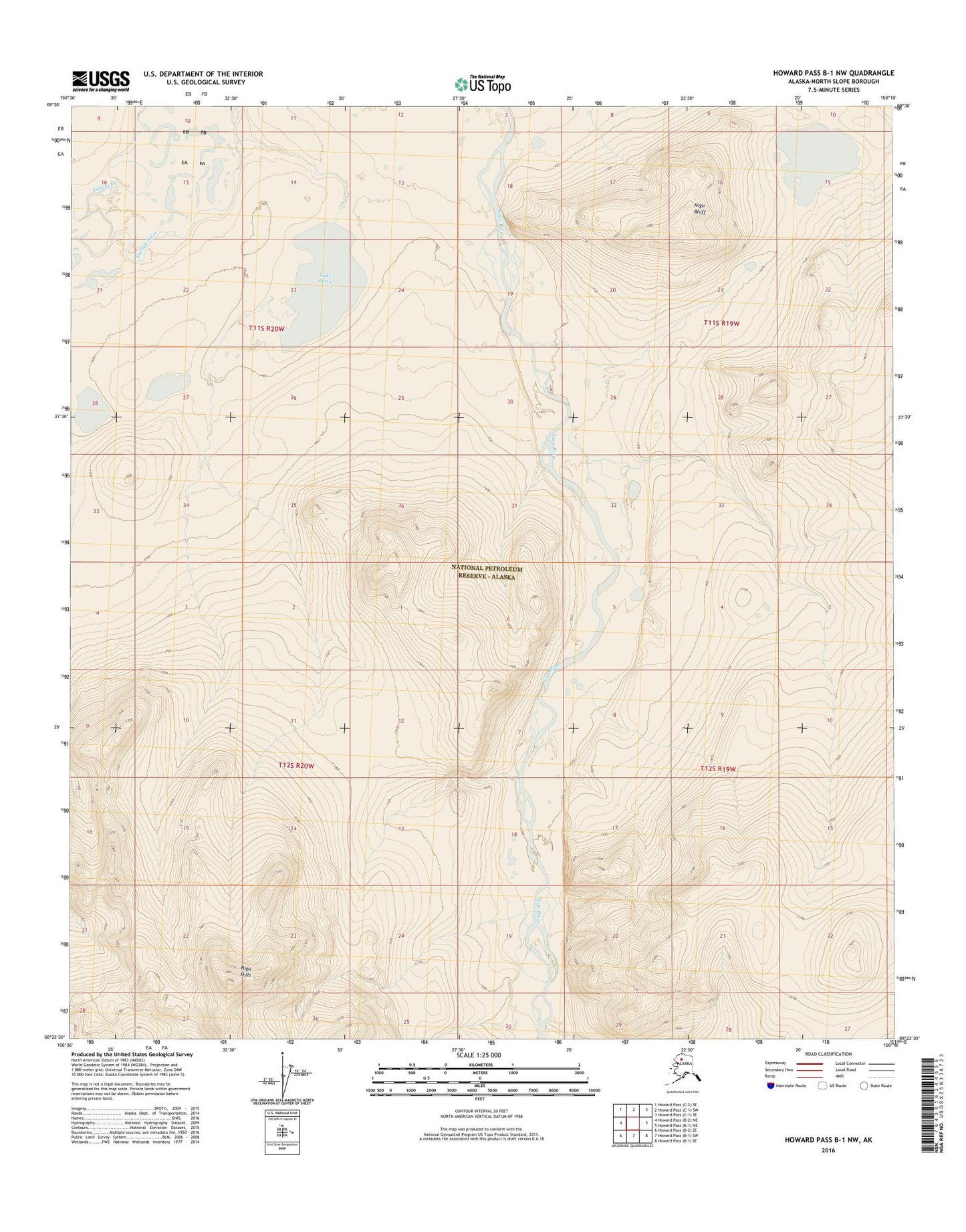 Howard Pass B-1 NW Alaska US Topo Map Image