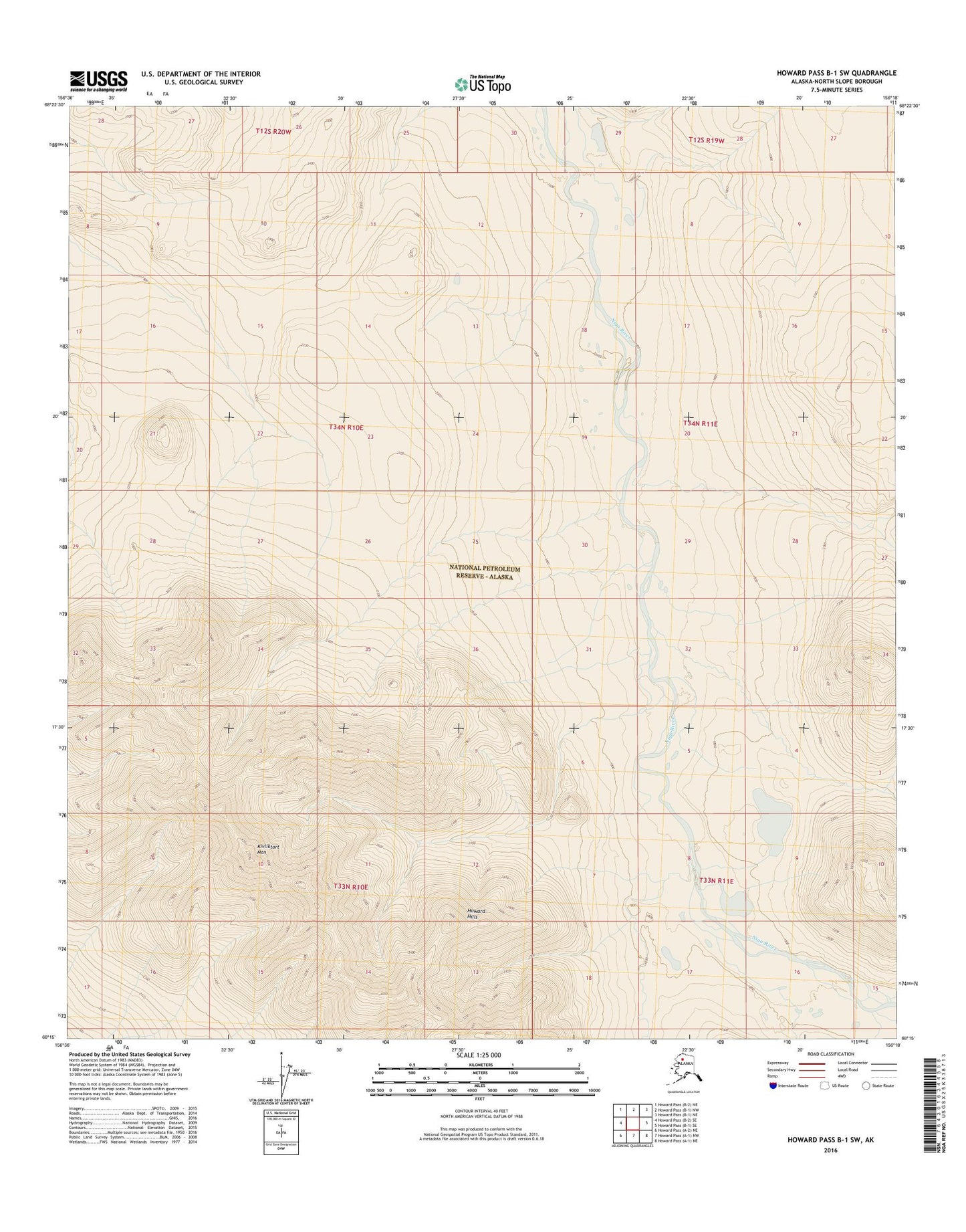 Howard Pass B-1 SW Alaska US Topo Map Image