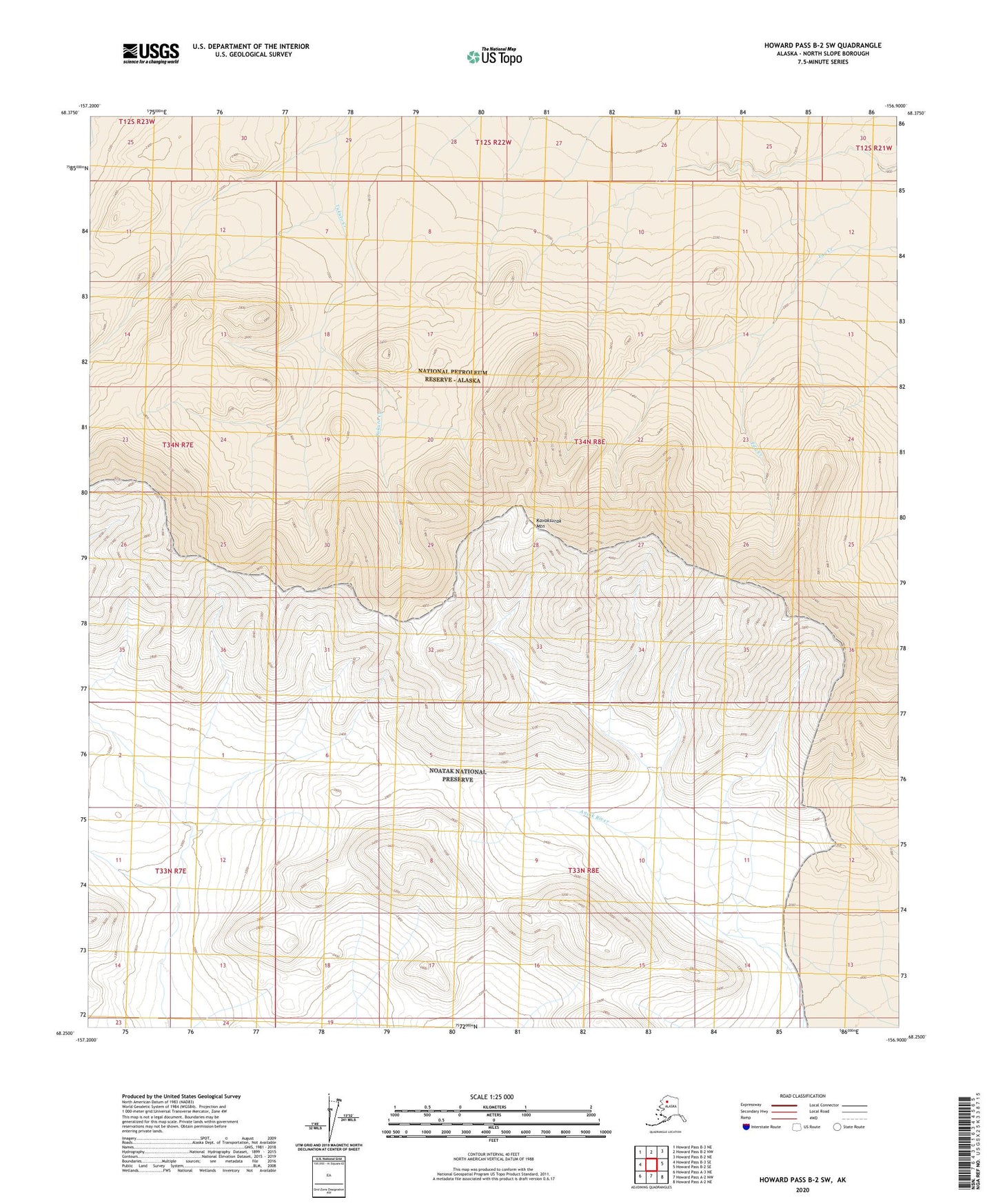 Howard Pass B-2 SW Alaska US Topo Map Image