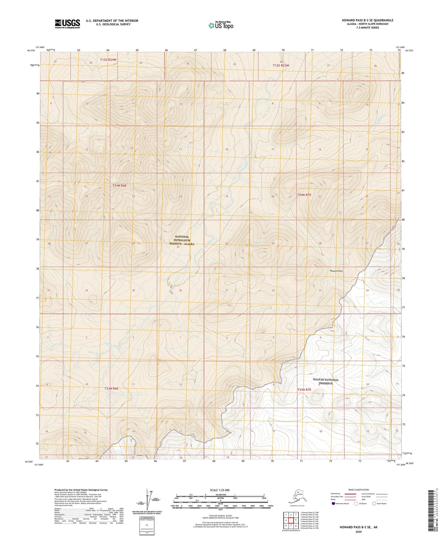 Howard Pass B-3 SE Alaska US Topo Map Image