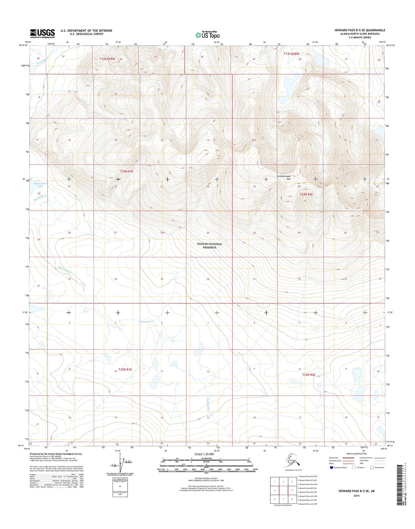 Howard Pass B-5 SE Alaska US Topo Map Image