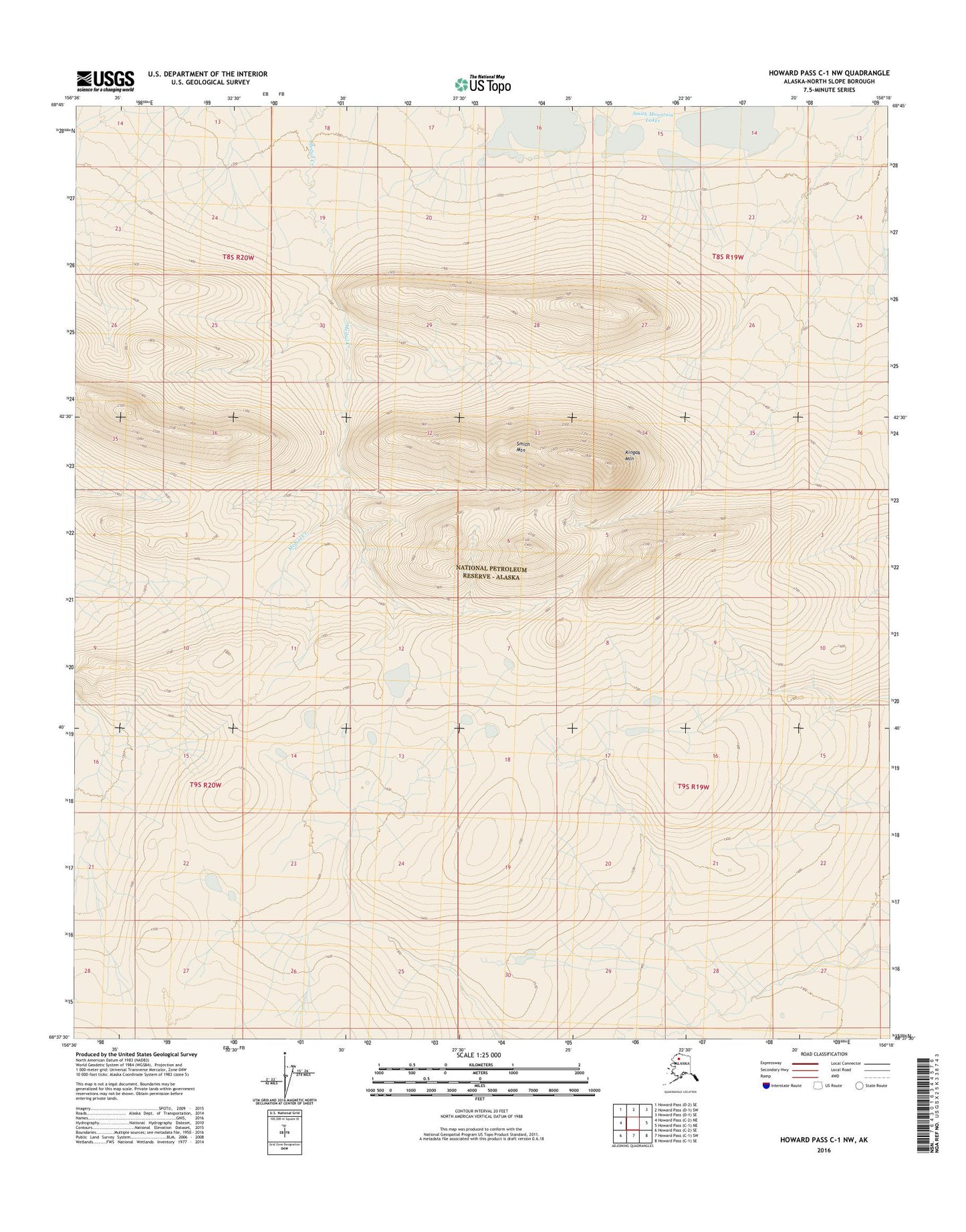Howard Pass C-1 NW Alaska US Topo Map Image