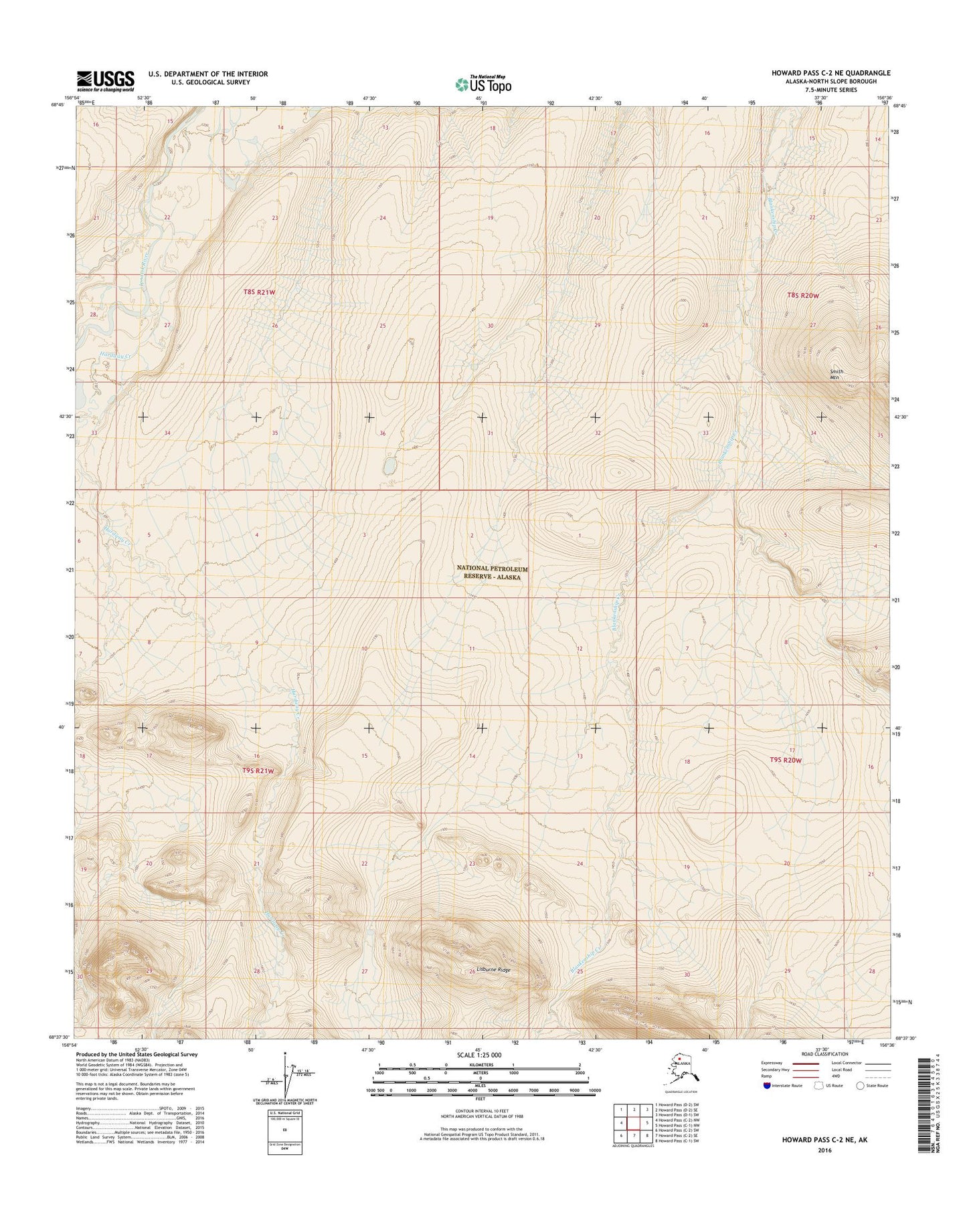 Howard Pass C-2 NE Alaska US Topo Map Image