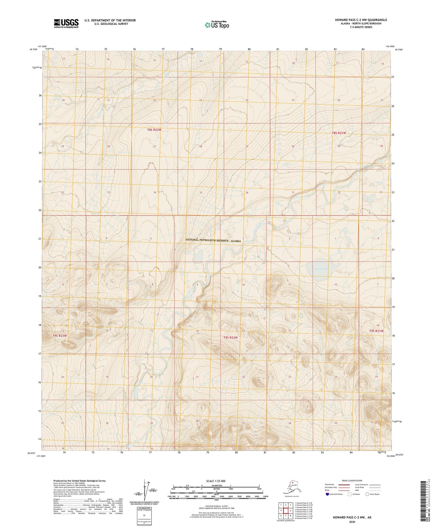 Howard Pass C-2 NW Alaska US Topo Map Image