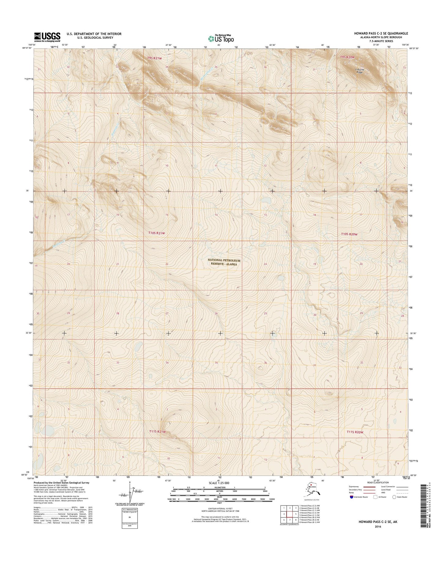 Howard Pass C-2 SE Alaska US Topo Map Image