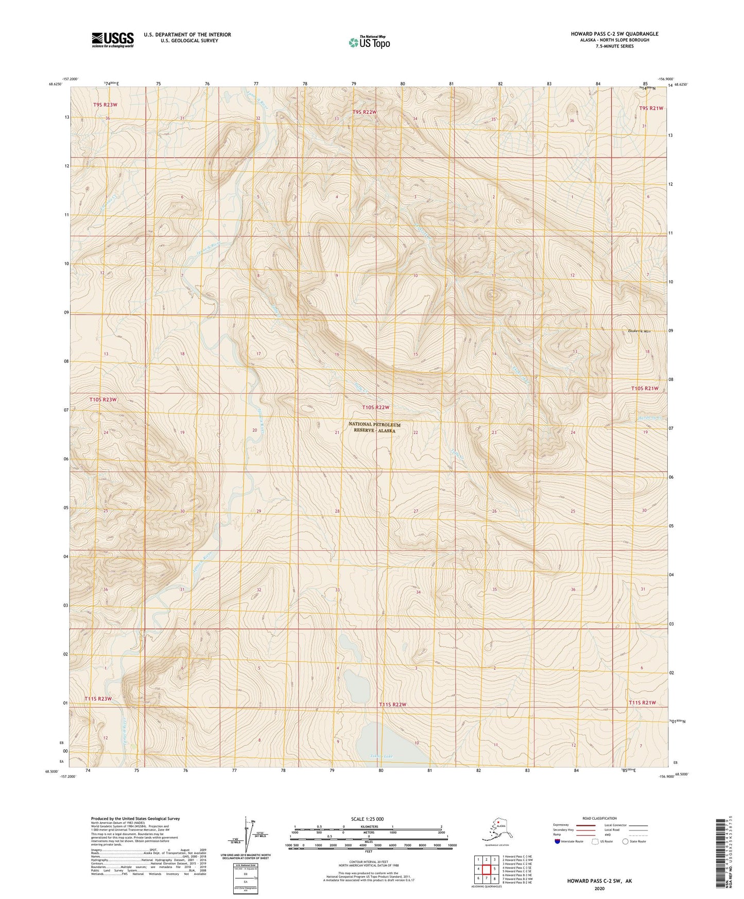 Howard Pass C-2 SW Alaska US Topo Map Image