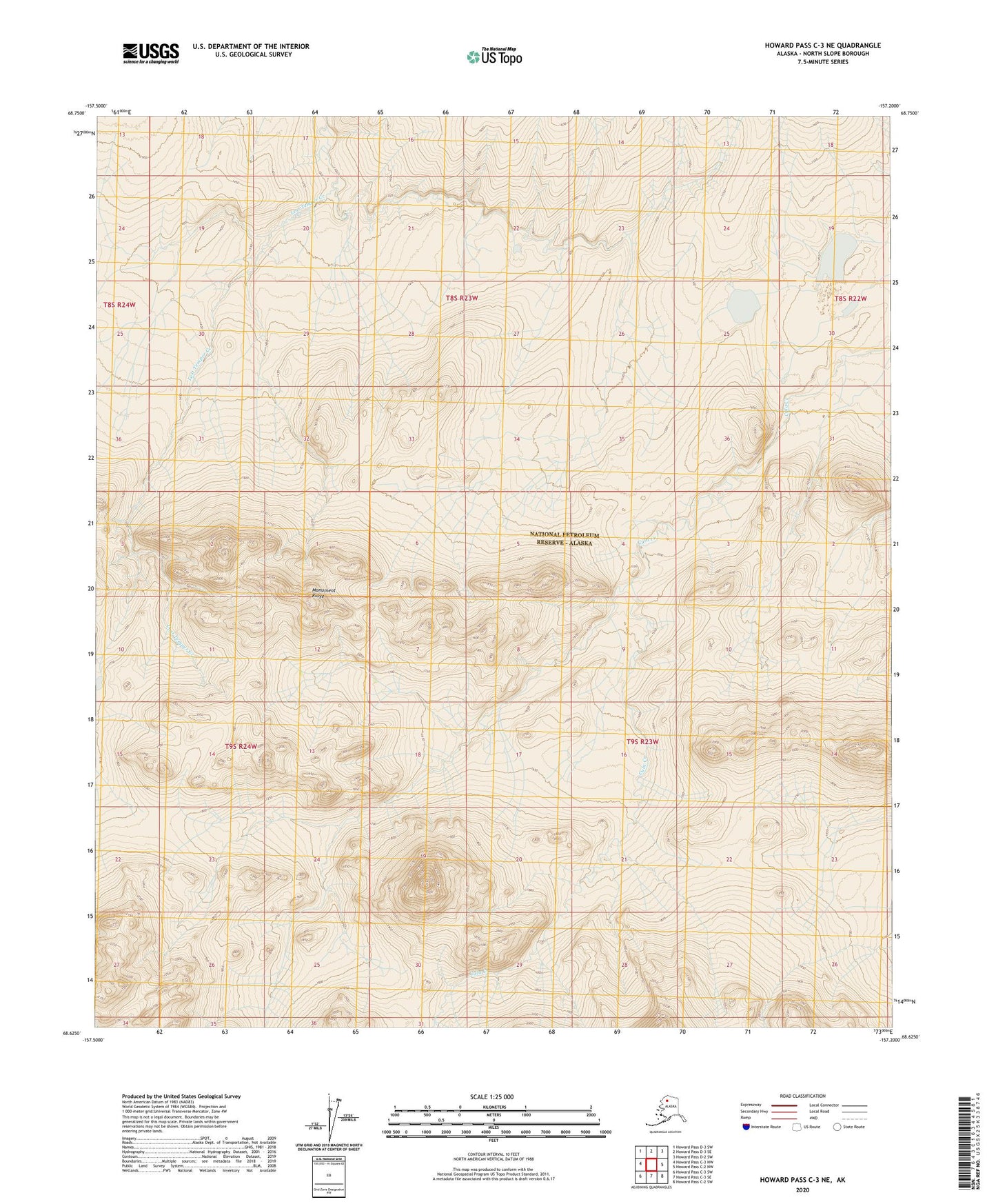 Howard Pass C-3 NE Alaska US Topo Map Image