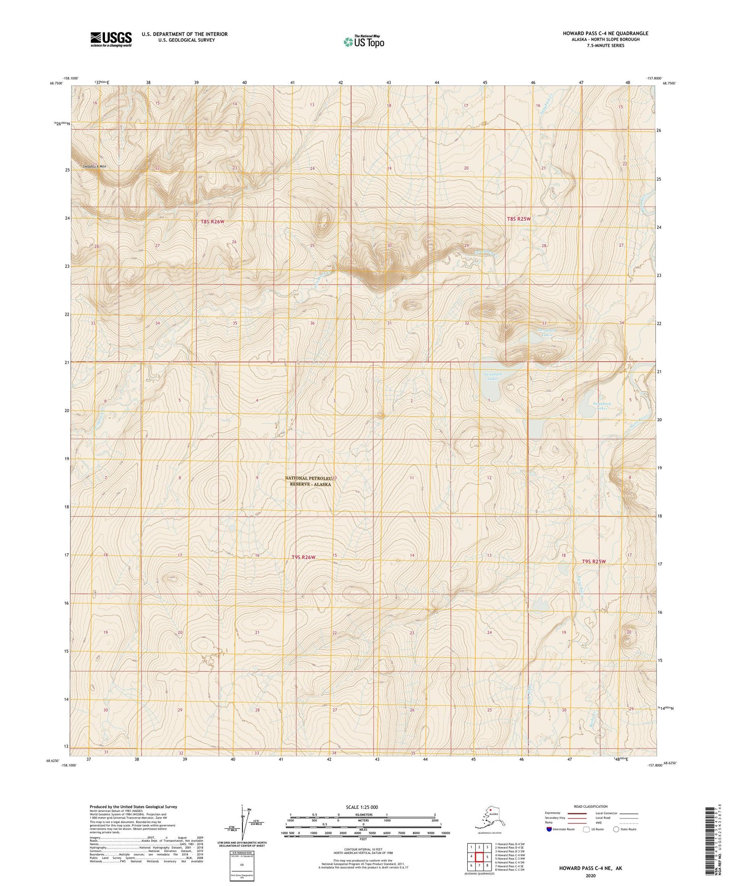 Howard Pass C-4 NE Alaska US Topo Map Image