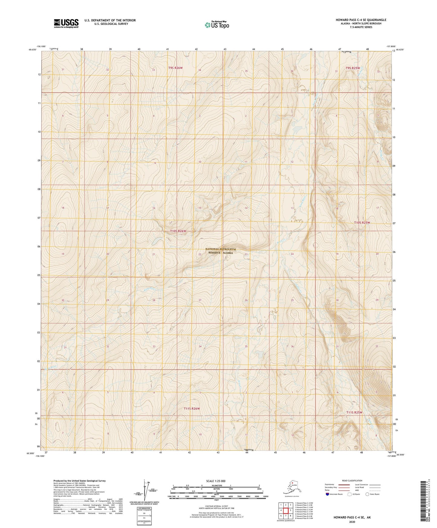 Howard Pass C-4 SE Alaska US Topo Map Image