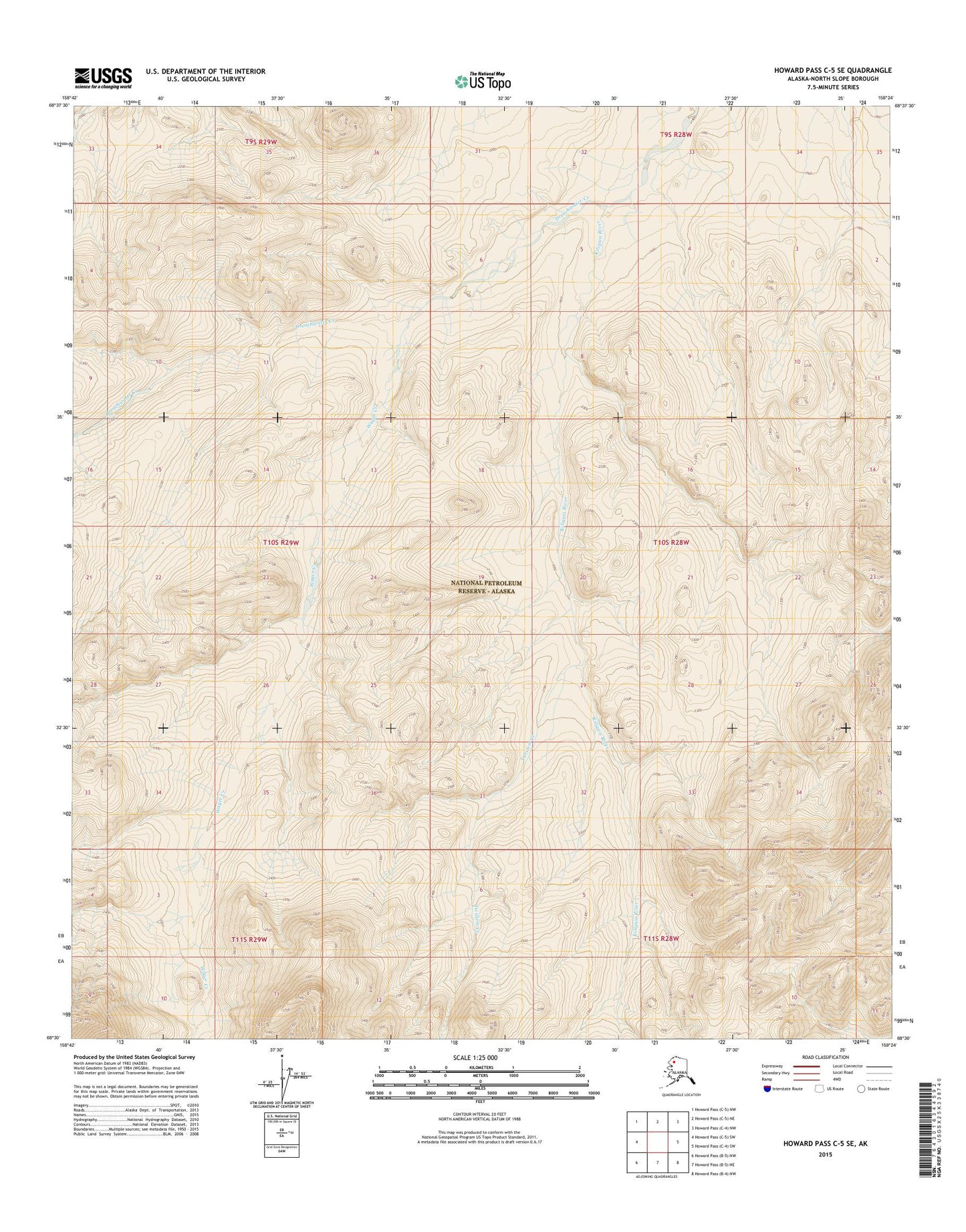 Howard Pass C-5 SE Alaska US Topo Map Image