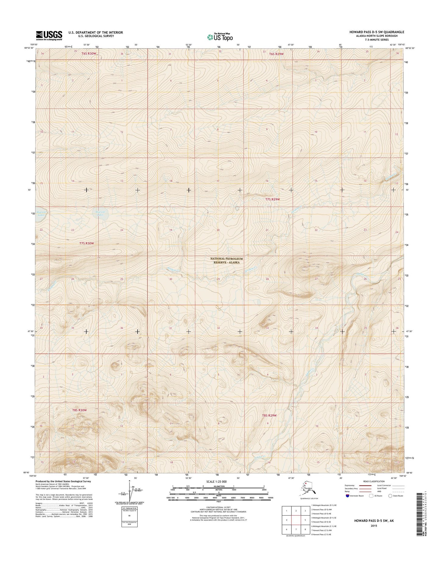 Howard Pass D-5 SW Alaska US Topo Map Image