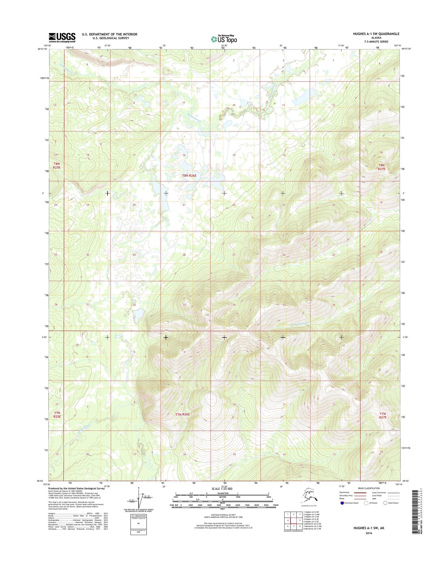 Hughes A-1 SW Alaska US Topo Map Image