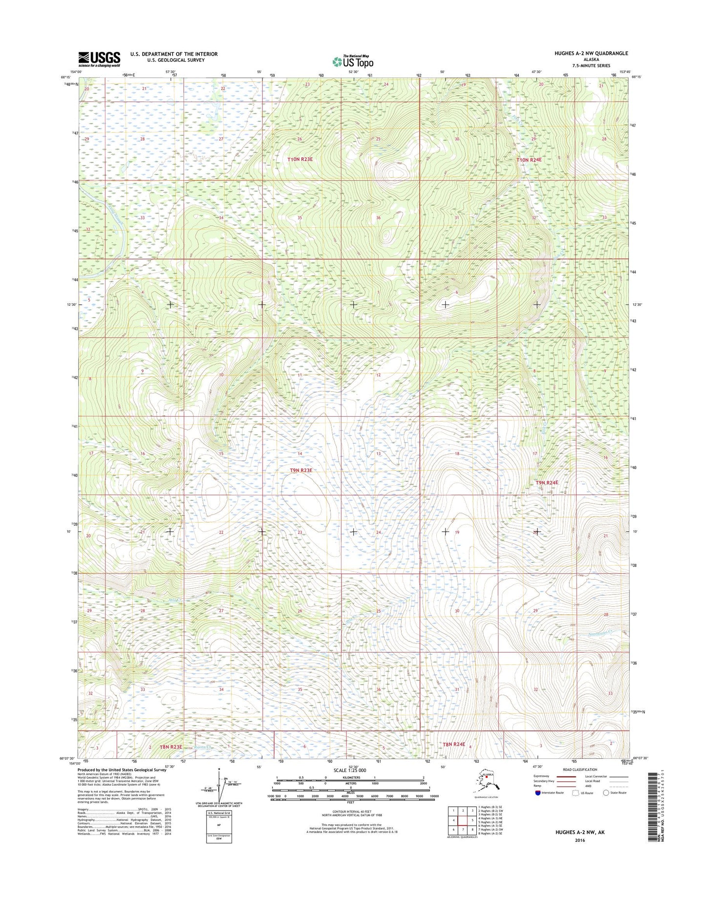 Hughes A-2 NW Alaska US Topo Map Image