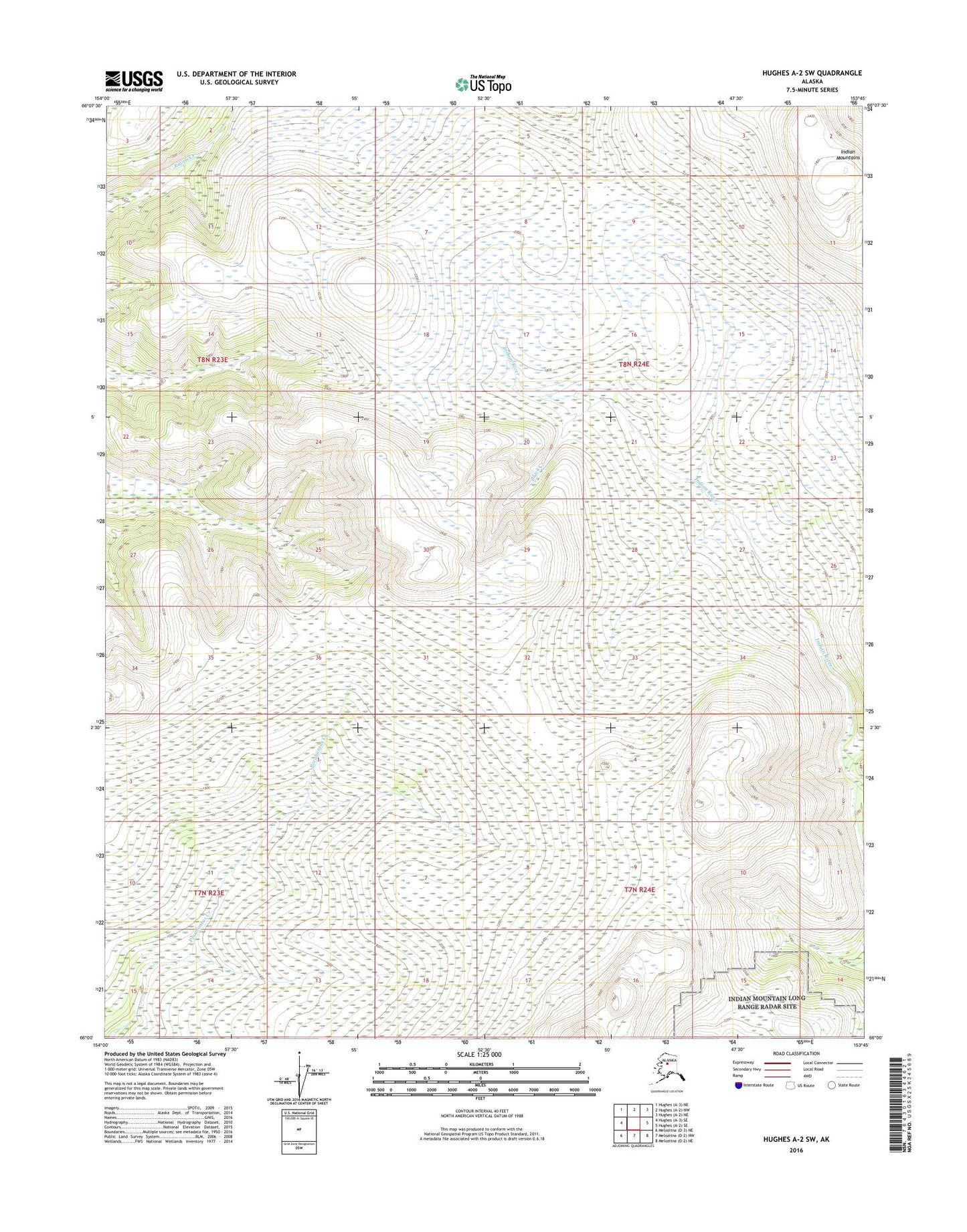 Hughes A-2 SW Alaska US Topo Map Image