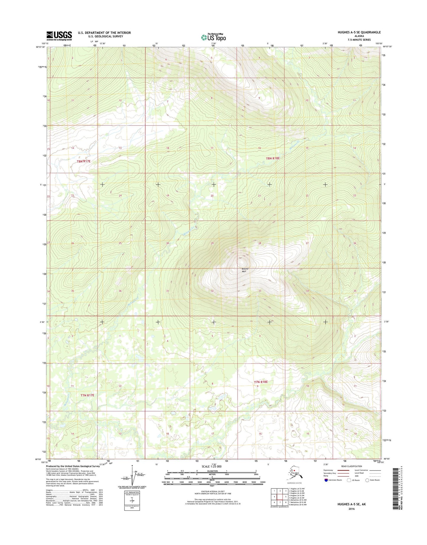 Hughes A-5 SE Alaska US Topo Map Image