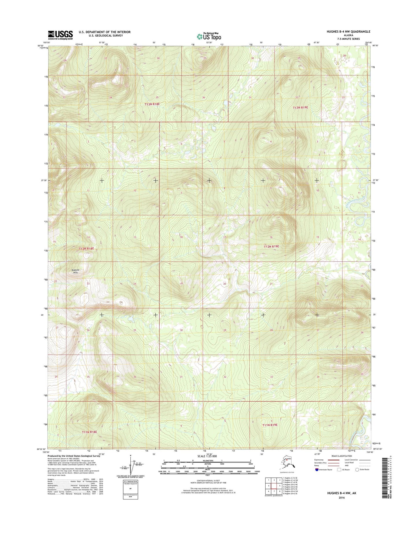 Hughes B-4 NW Alaska US Topo Map Image