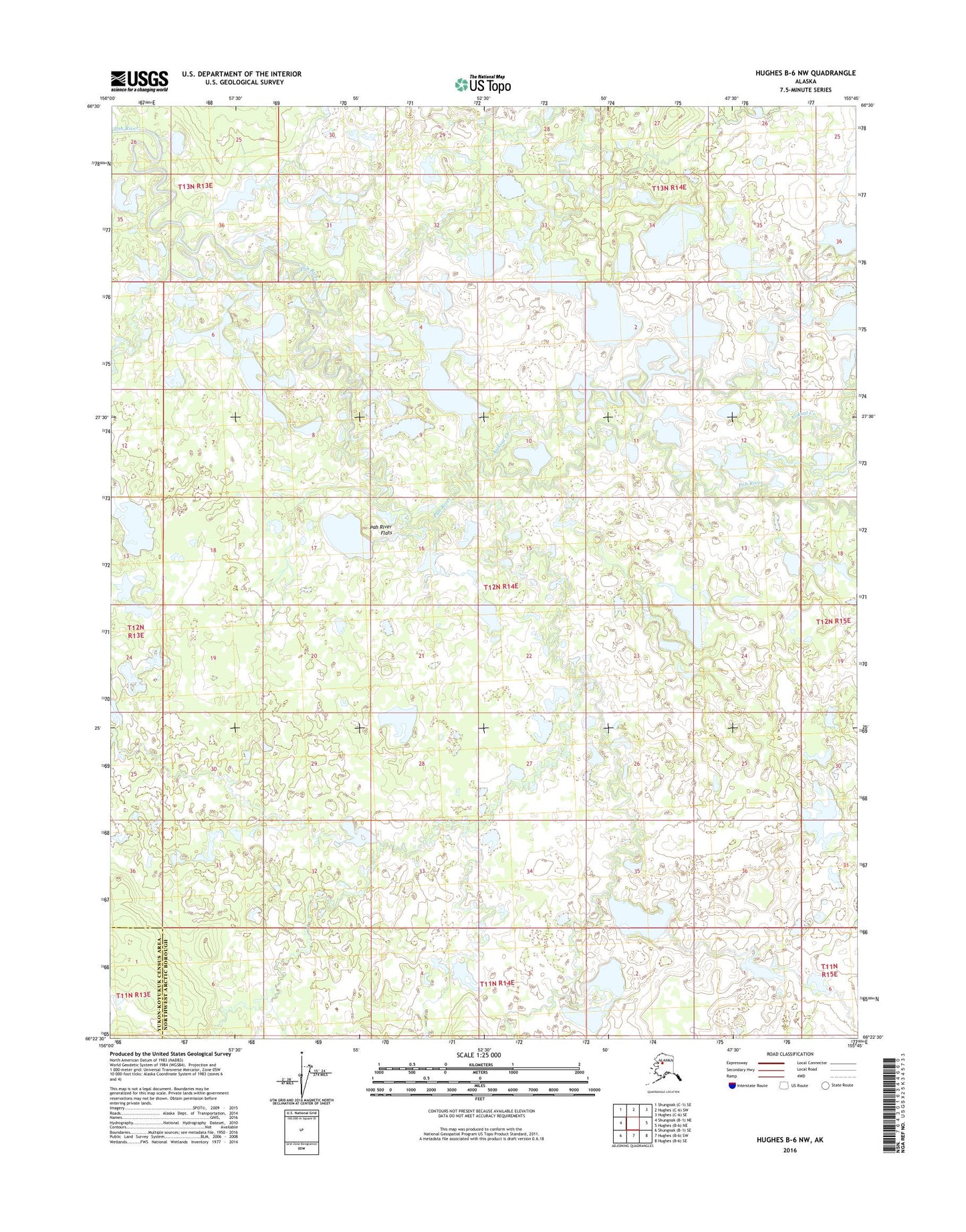 Hughes B-6 NW Alaska US Topo Map Image