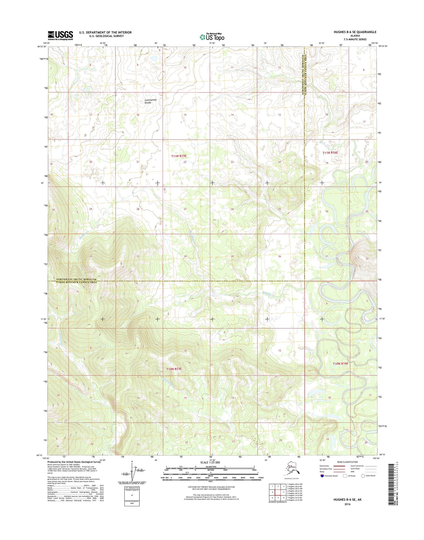 Hughes B-6 SE Alaska US Topo Map Image