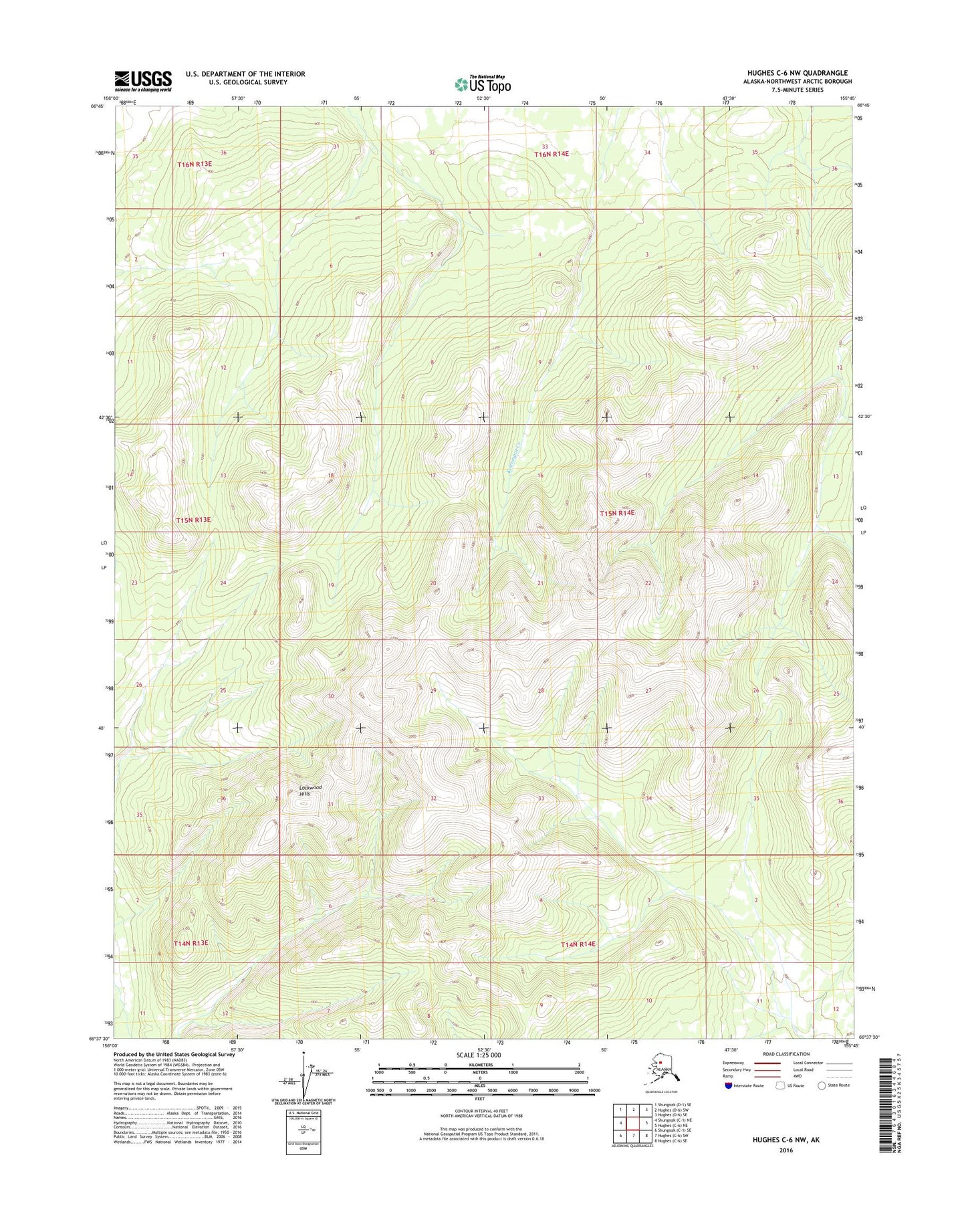 Hughes C-6 NW Alaska US Topo Map Image