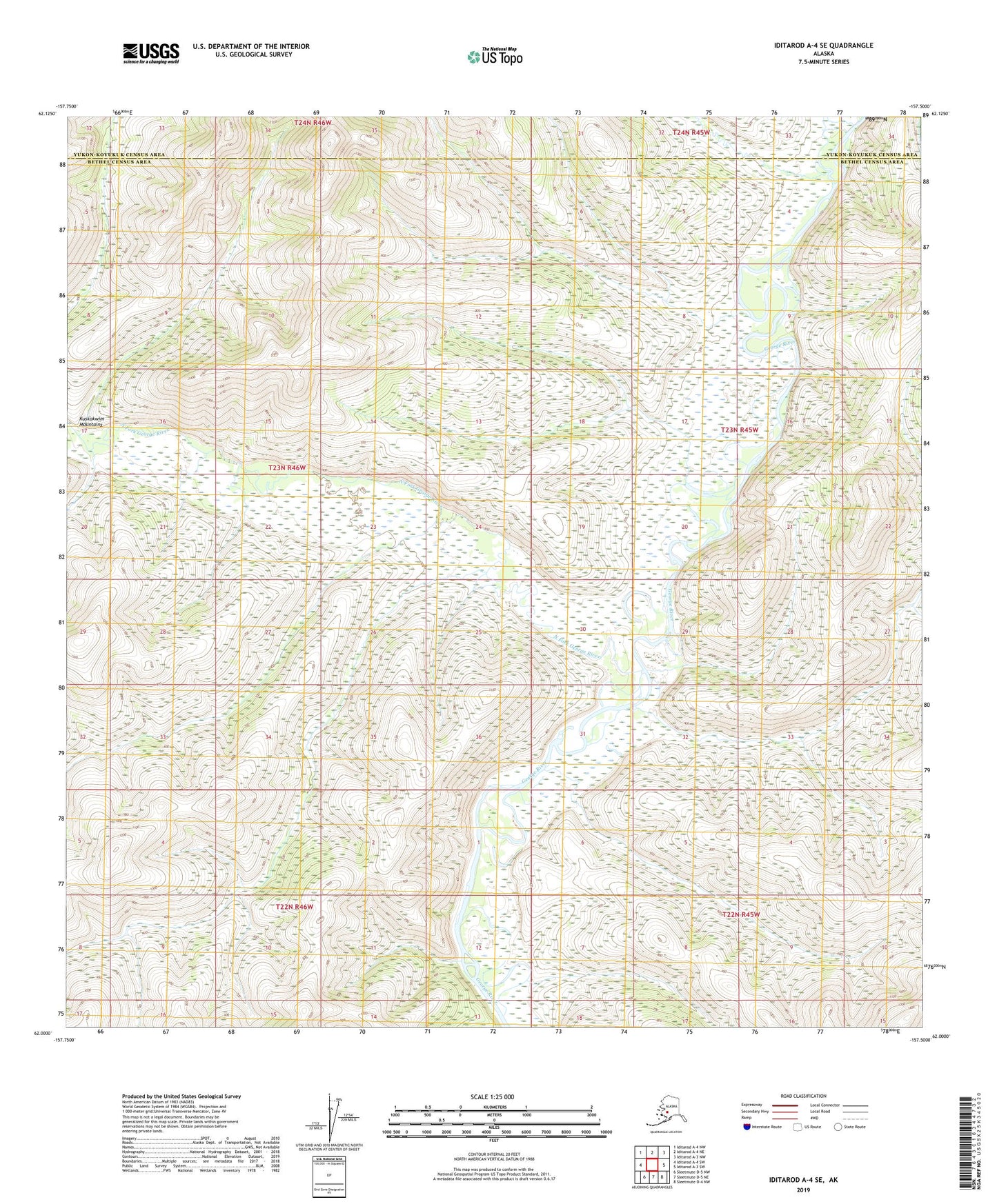 Iditarod A-4 SE Alaska US Topo Map Image