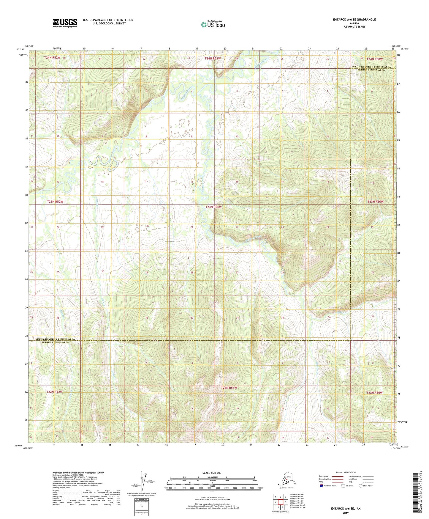 Iditarod A-6 SE Alaska US Topo Map Image