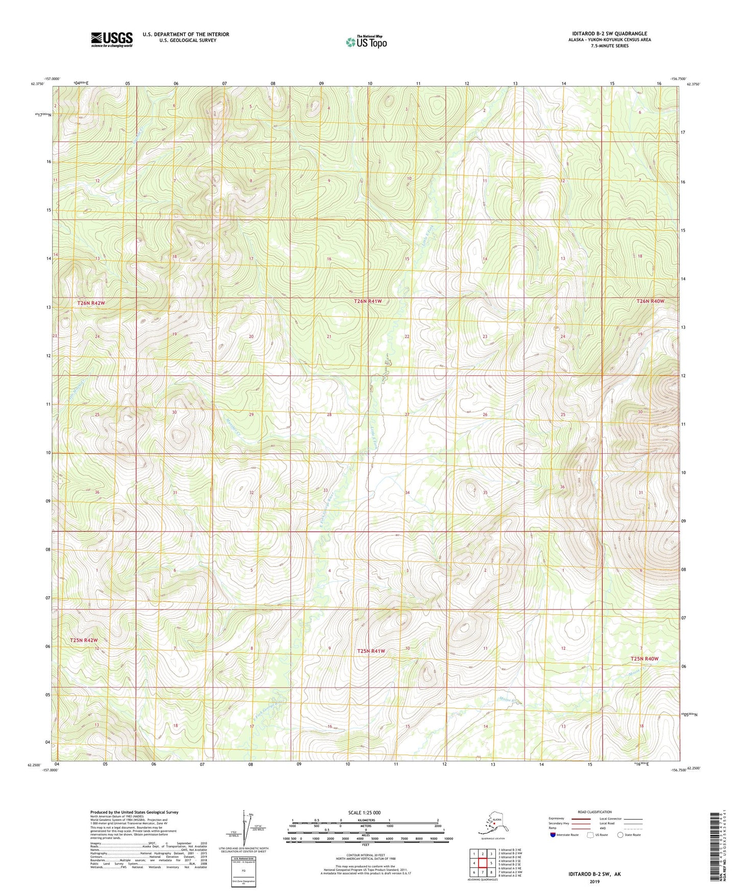 Iditarod B-2 SW Alaska US Topo Map Image