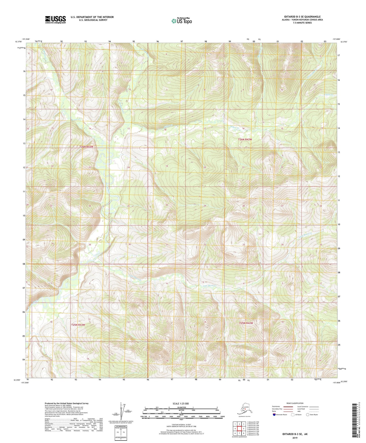Iditarod B-3 SE Alaska US Topo Map Image