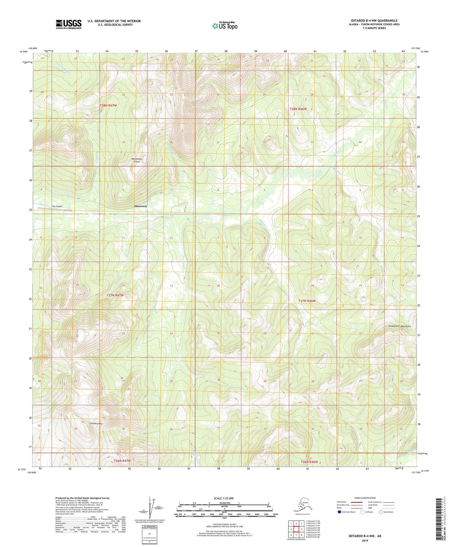 Iditarod B-4 NW Alaska US Topo Map Image