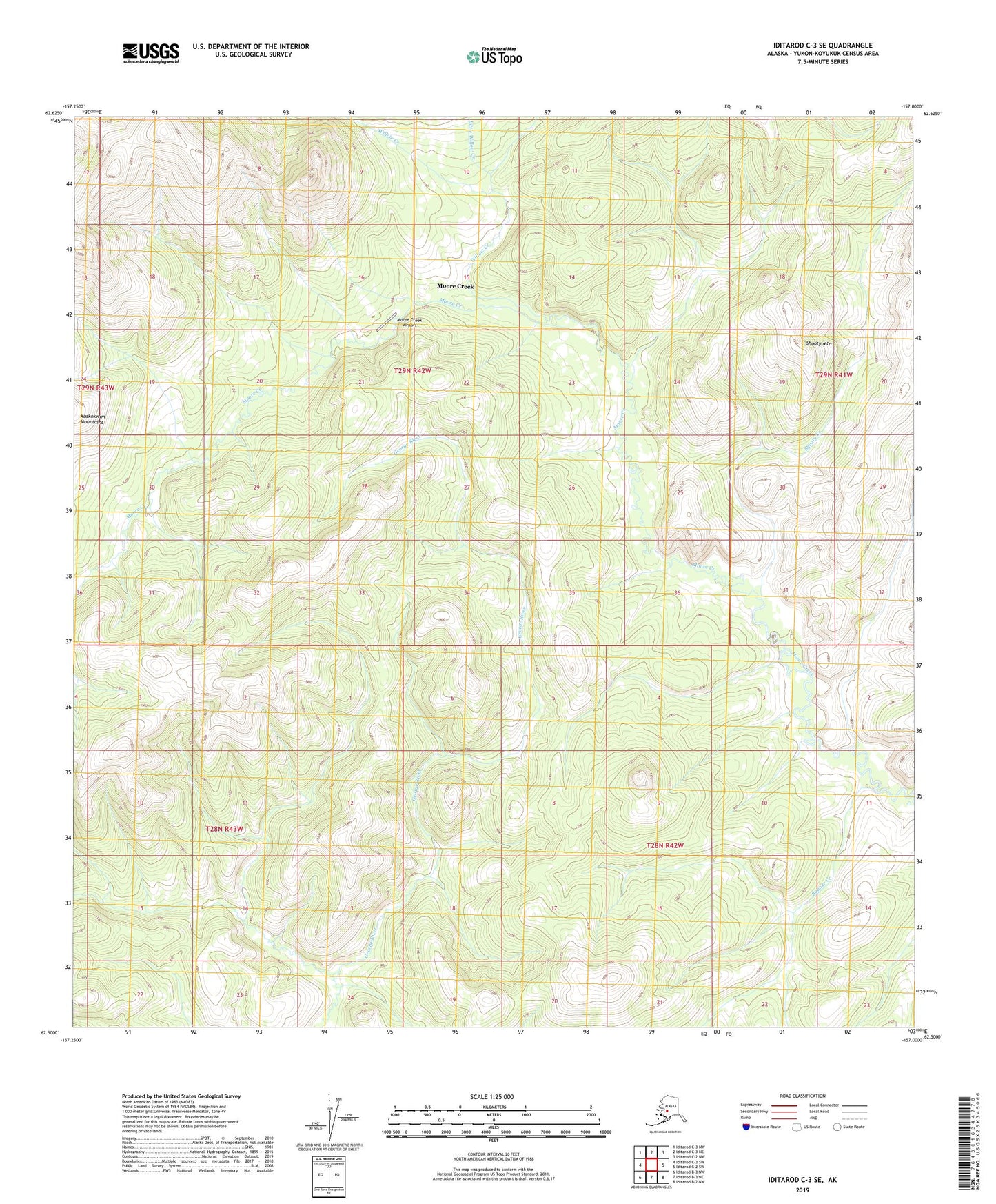 Iditarod C-3 SE Alaska US Topo Map Image