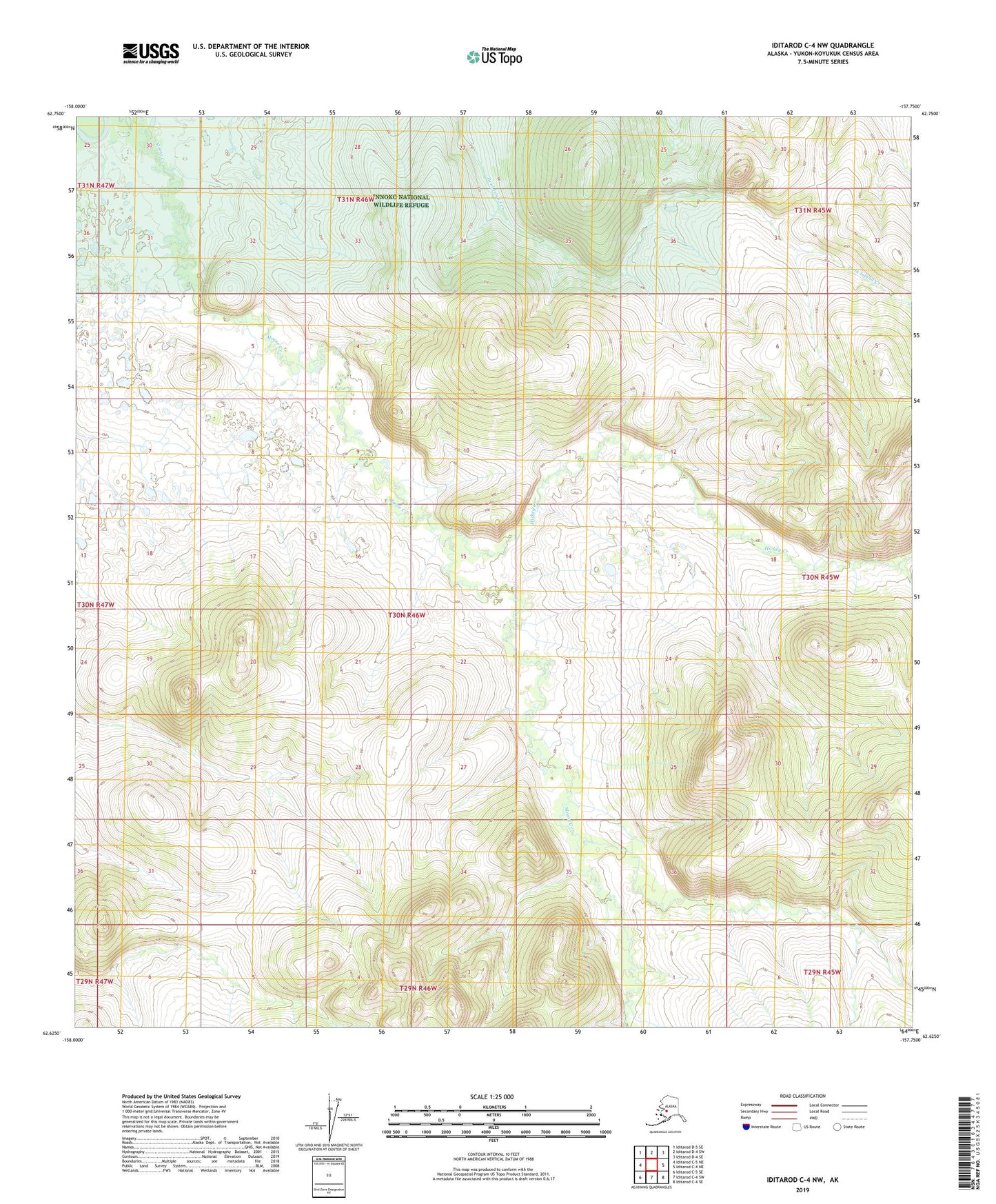 Iditarod C-4 NW Alaska US Topo Map Image