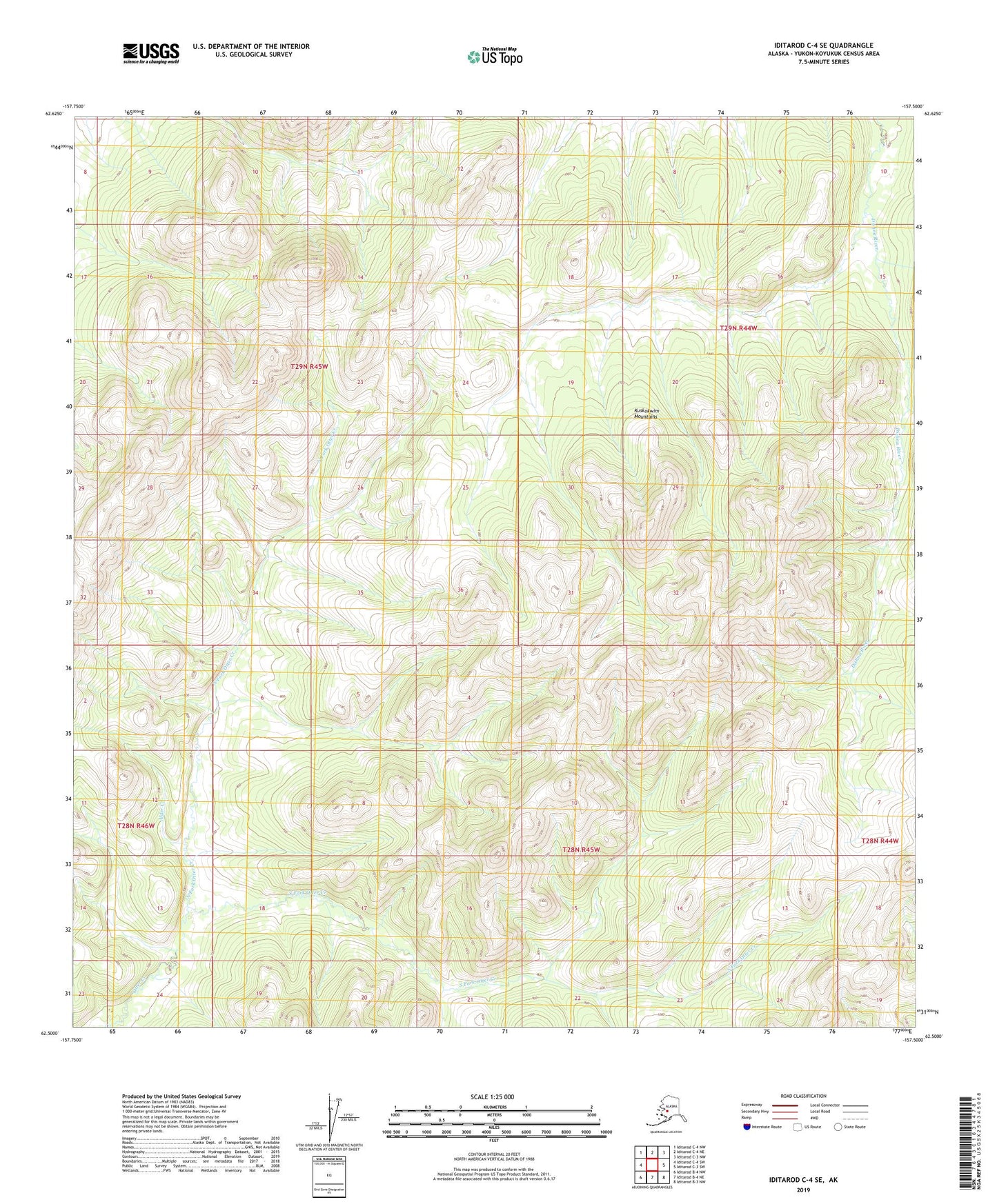 Iditarod C-4 SE Alaska US Topo Map Image