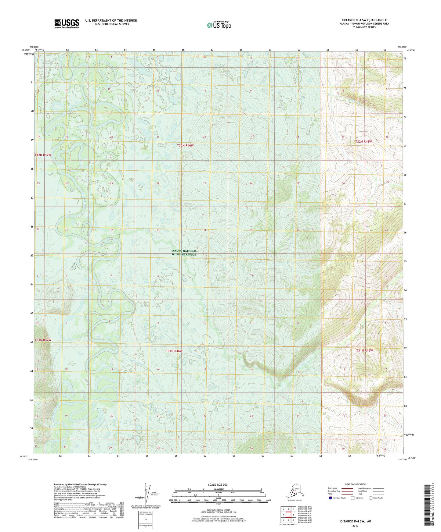 Iditarod D-4 SW Alaska US Topo Map Image