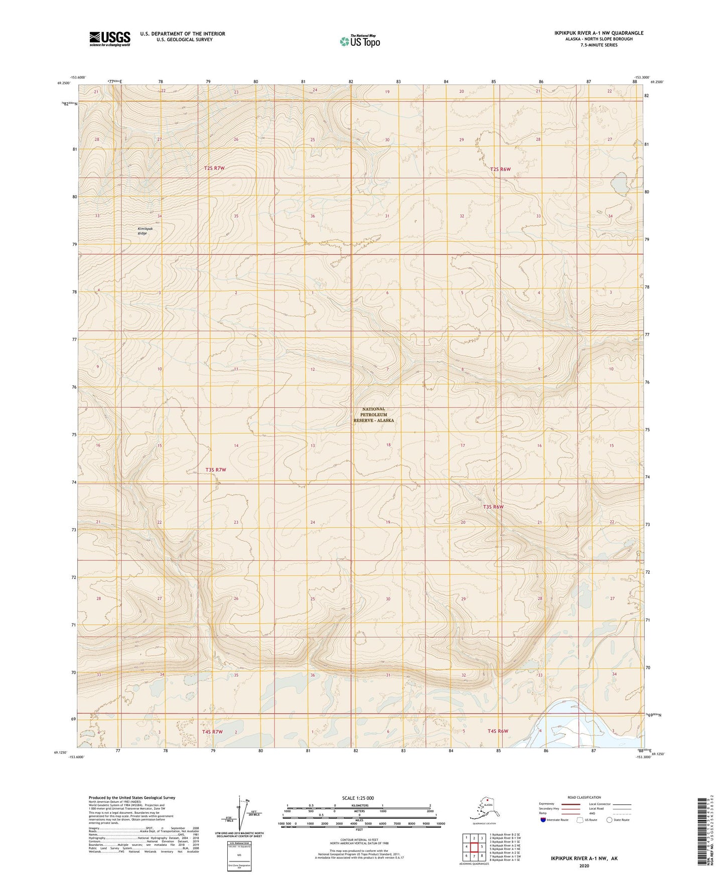 Ikpikpuk River A-1 NW Alaska US Topo Map Image
