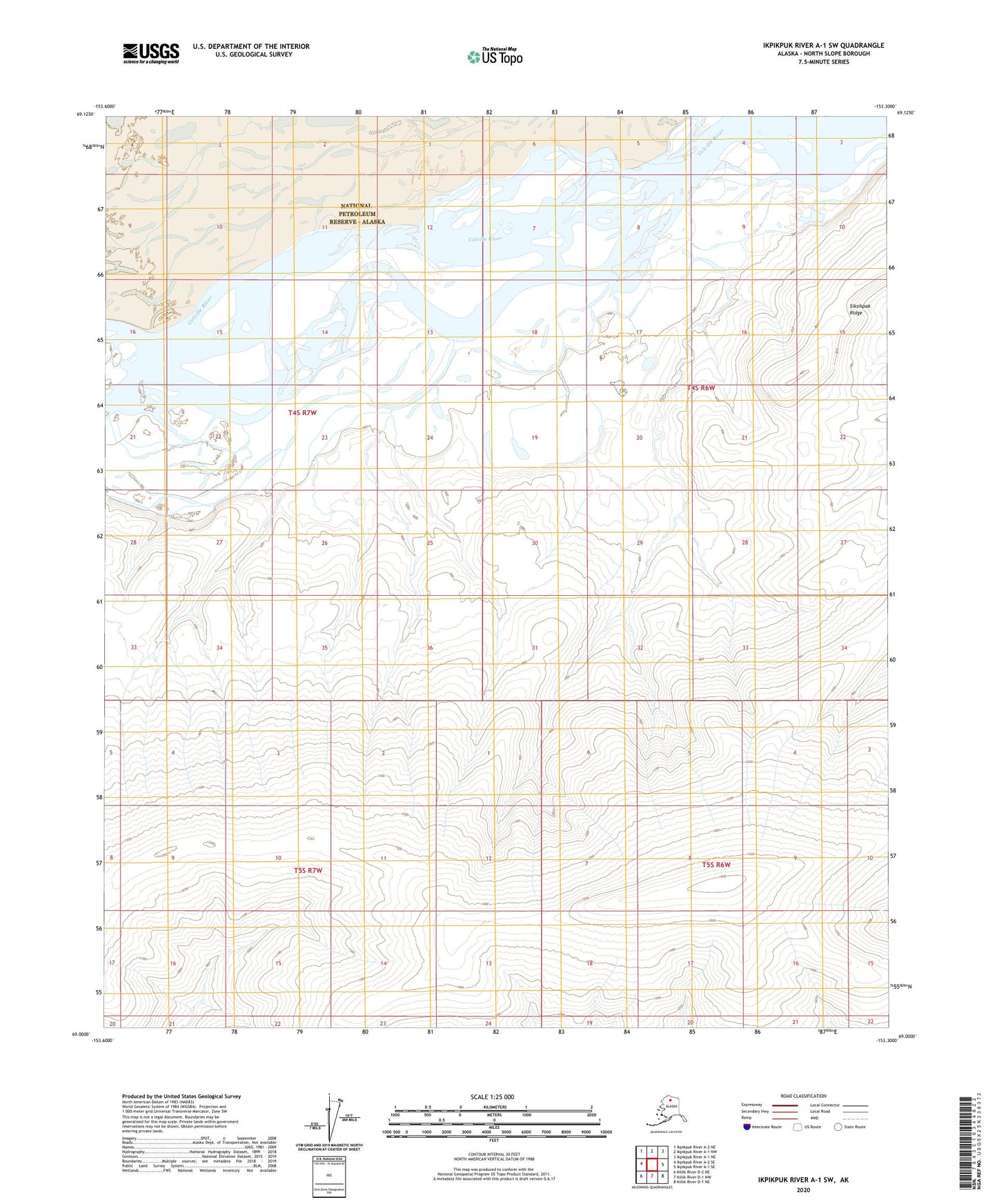 Ikpikpuk River A-1 SW Alaska US Topo Map Image